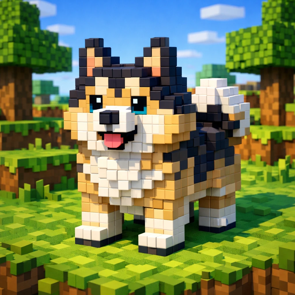 Питомец в стиле Minecraft — GPT Image 1.5 промт