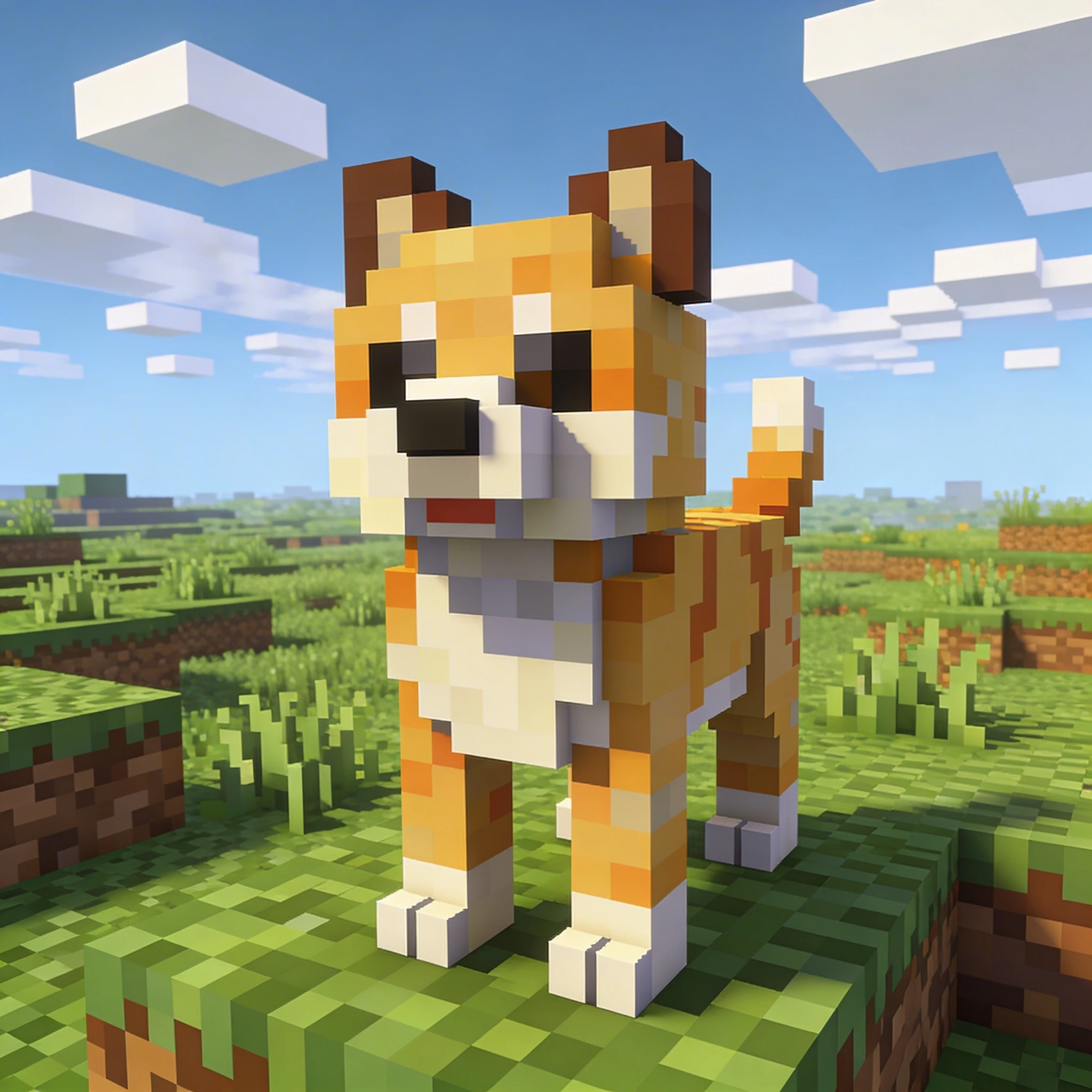 Питомец в стиле Minecraft — Seedream 4.5 промт