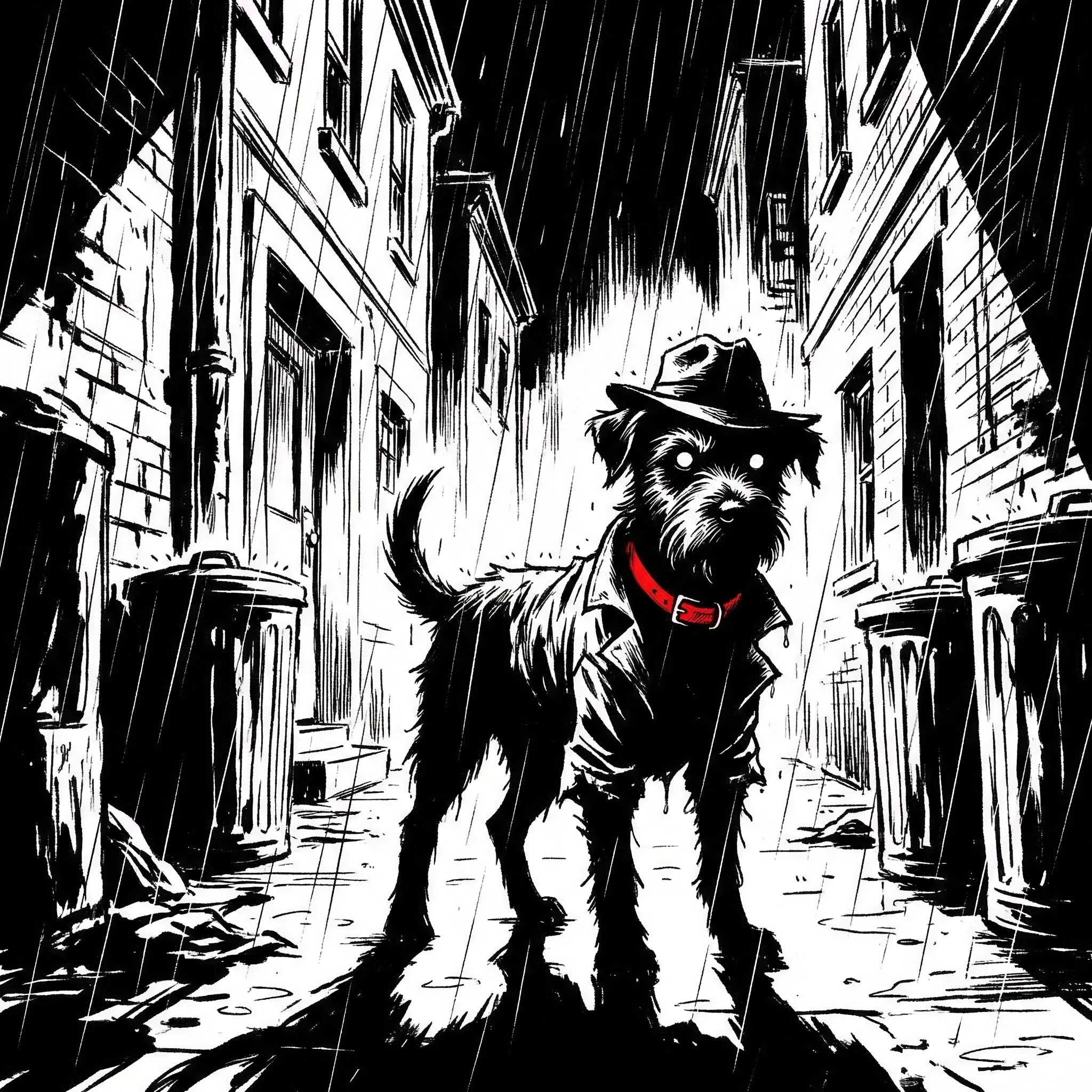 Питомец в стиле Нуар-комикса — Nano Banana Pro промт