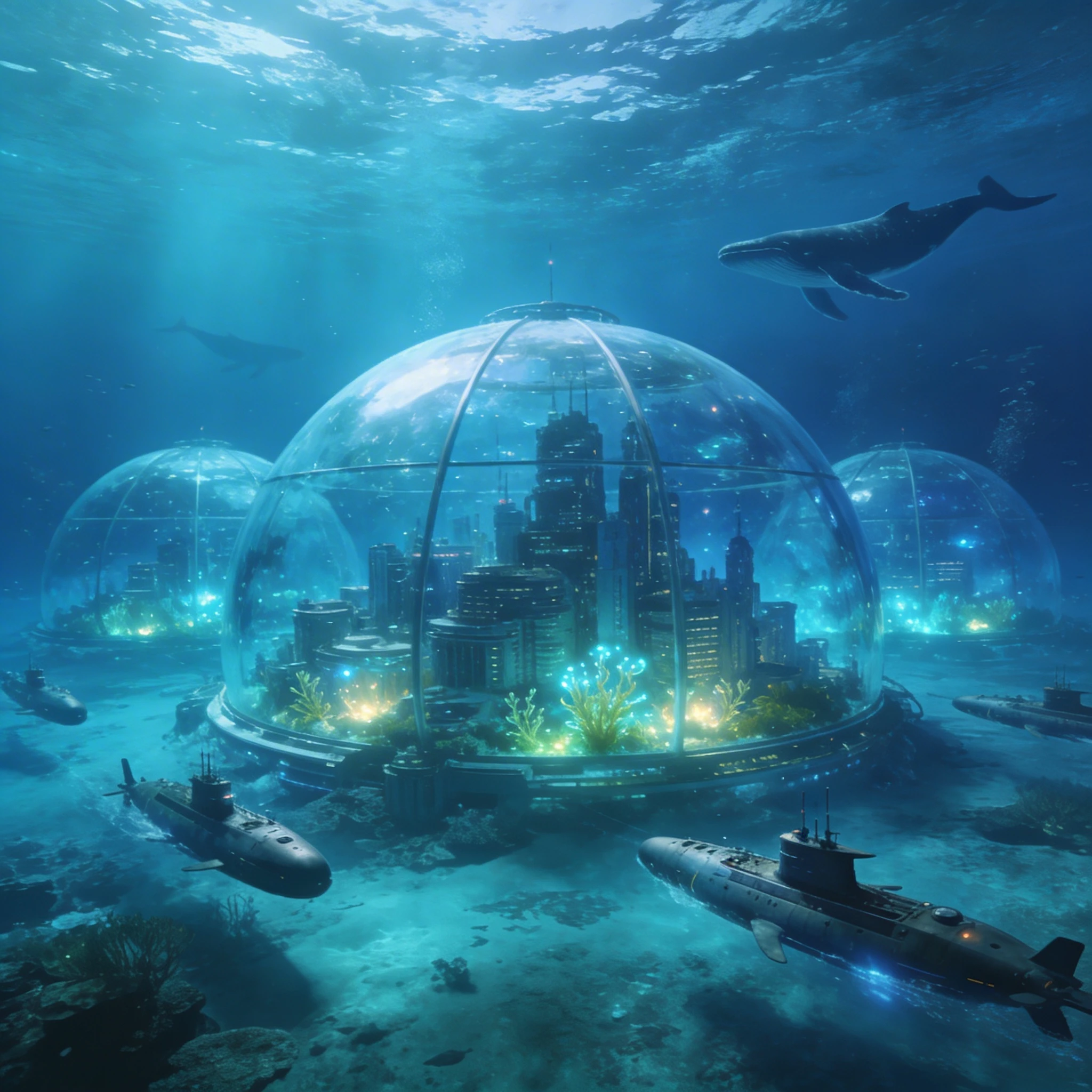Подводный мегаполис будущего — Seedream 4.5 промт