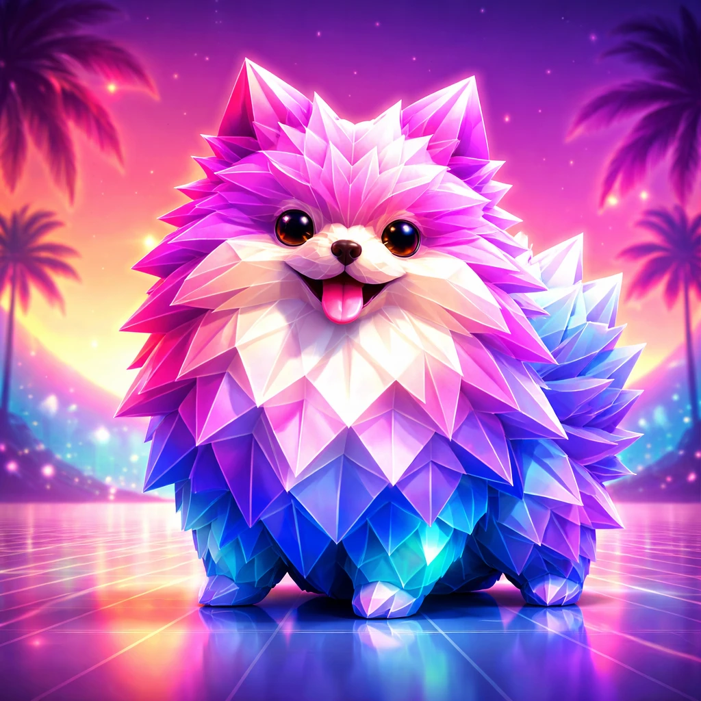 Полигональный песик в стиле «Low-Poly Art» — GPT Image 1.5 промт