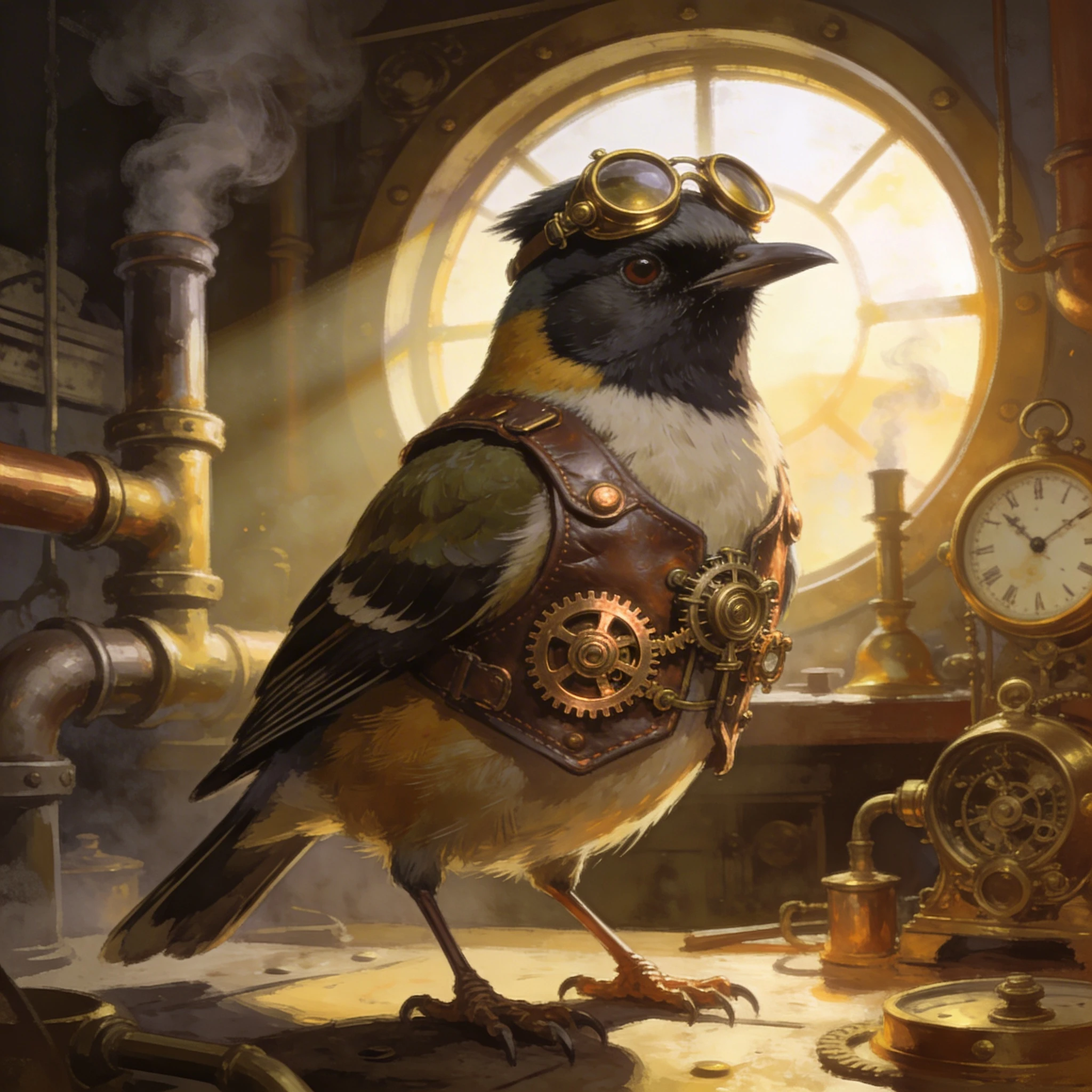 Попугай в стиле стимпанк-инженера — Seedream 4.5 промт