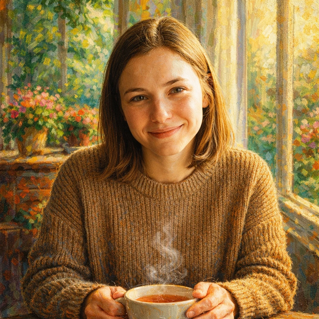 Портрет в стиле масляной пастели — GPT Image 1.5 промт