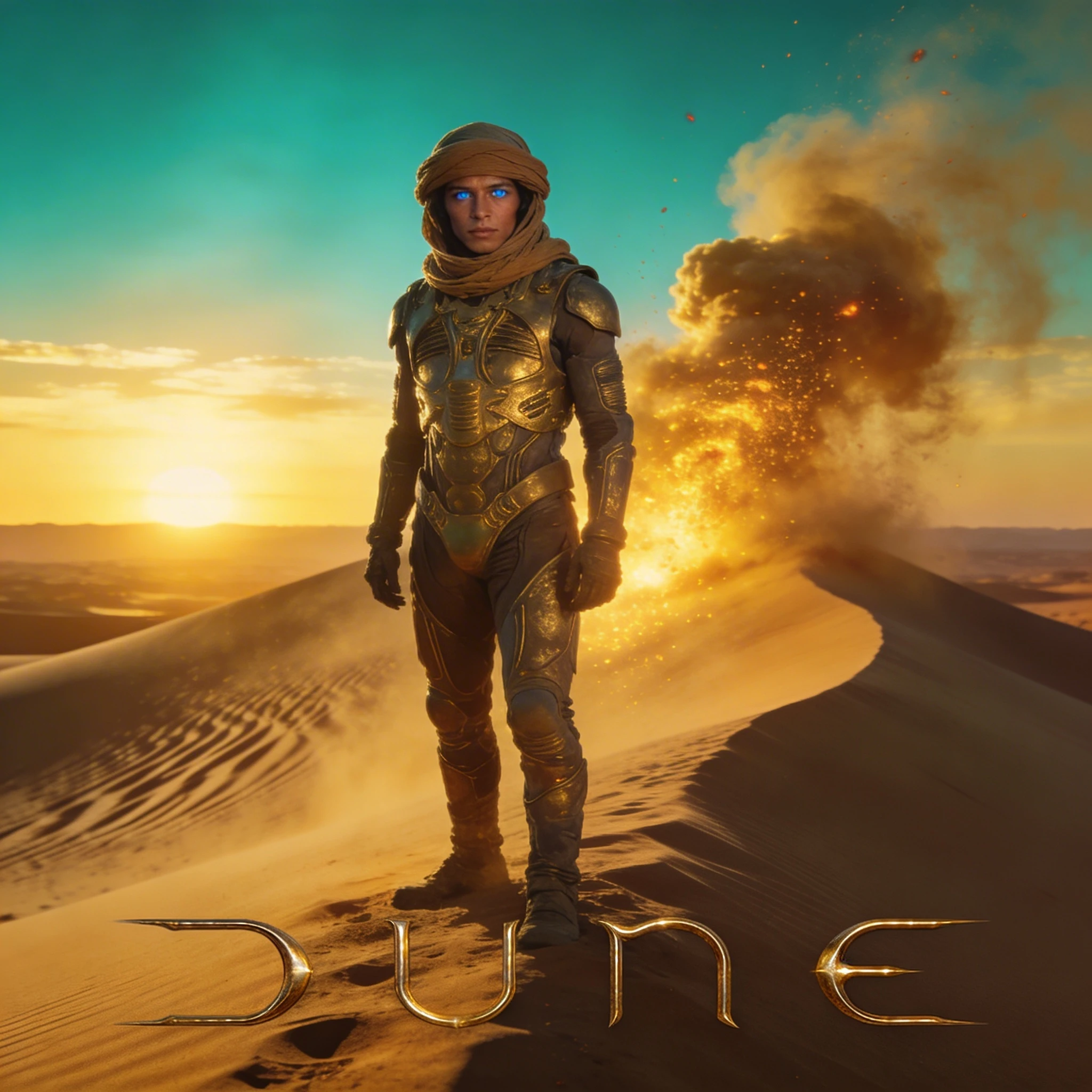 Постер фильма «Дюна»: Житель пустыни — Seedream 4.5 промт