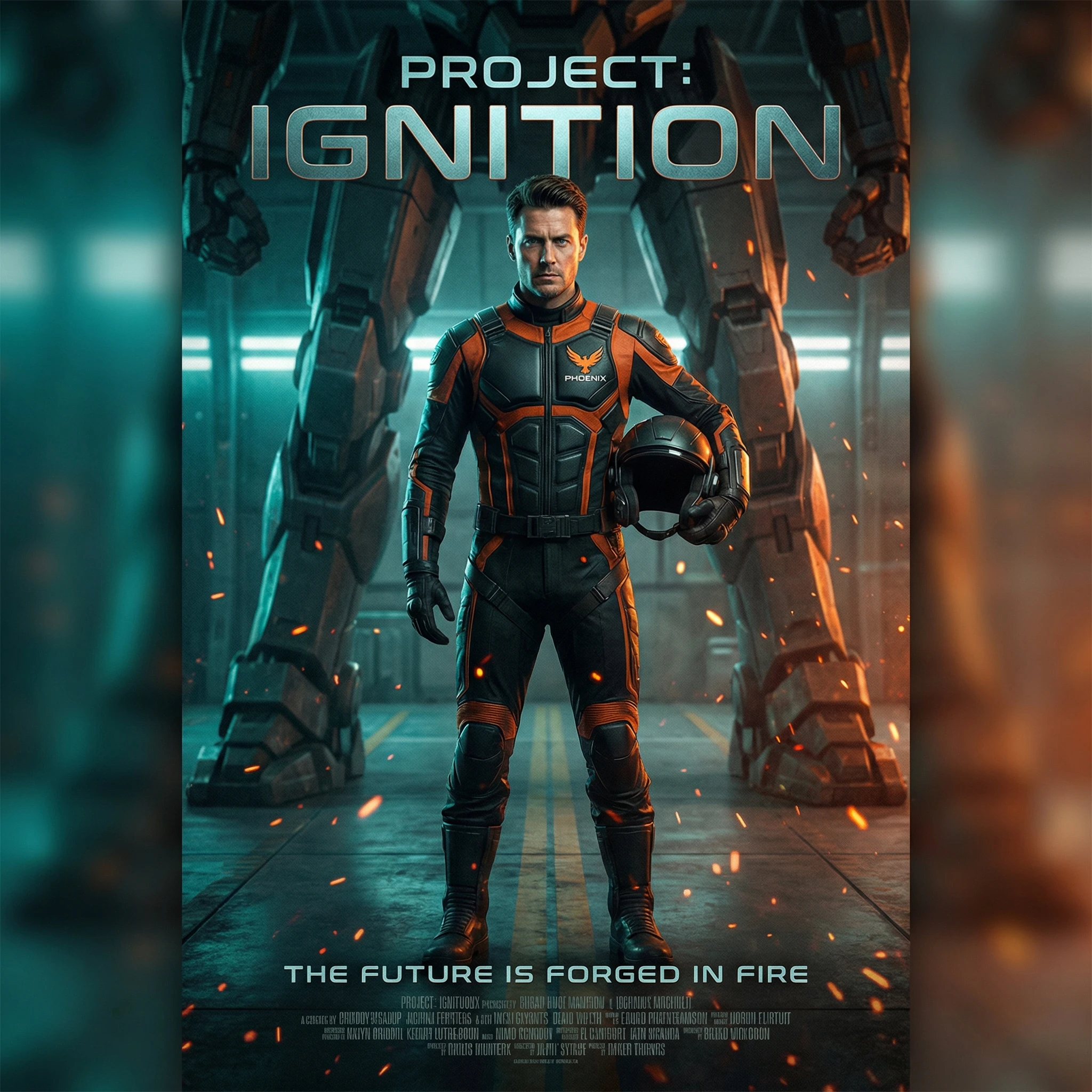 Постер фильма в стиле 'Меха' — Nano Banana Pro промт