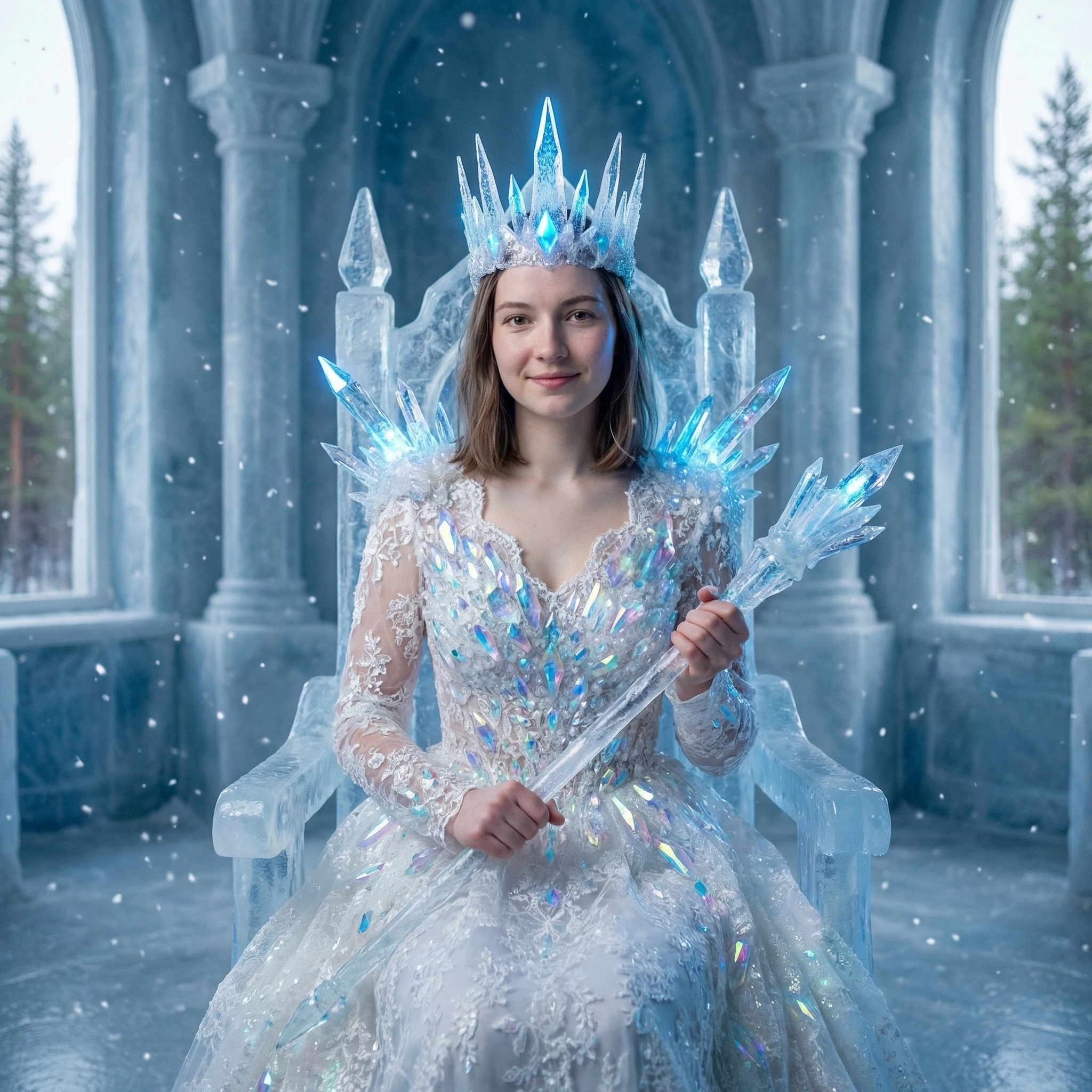 Повелительница ледяных кристаллов — Nano Banana Pro промт