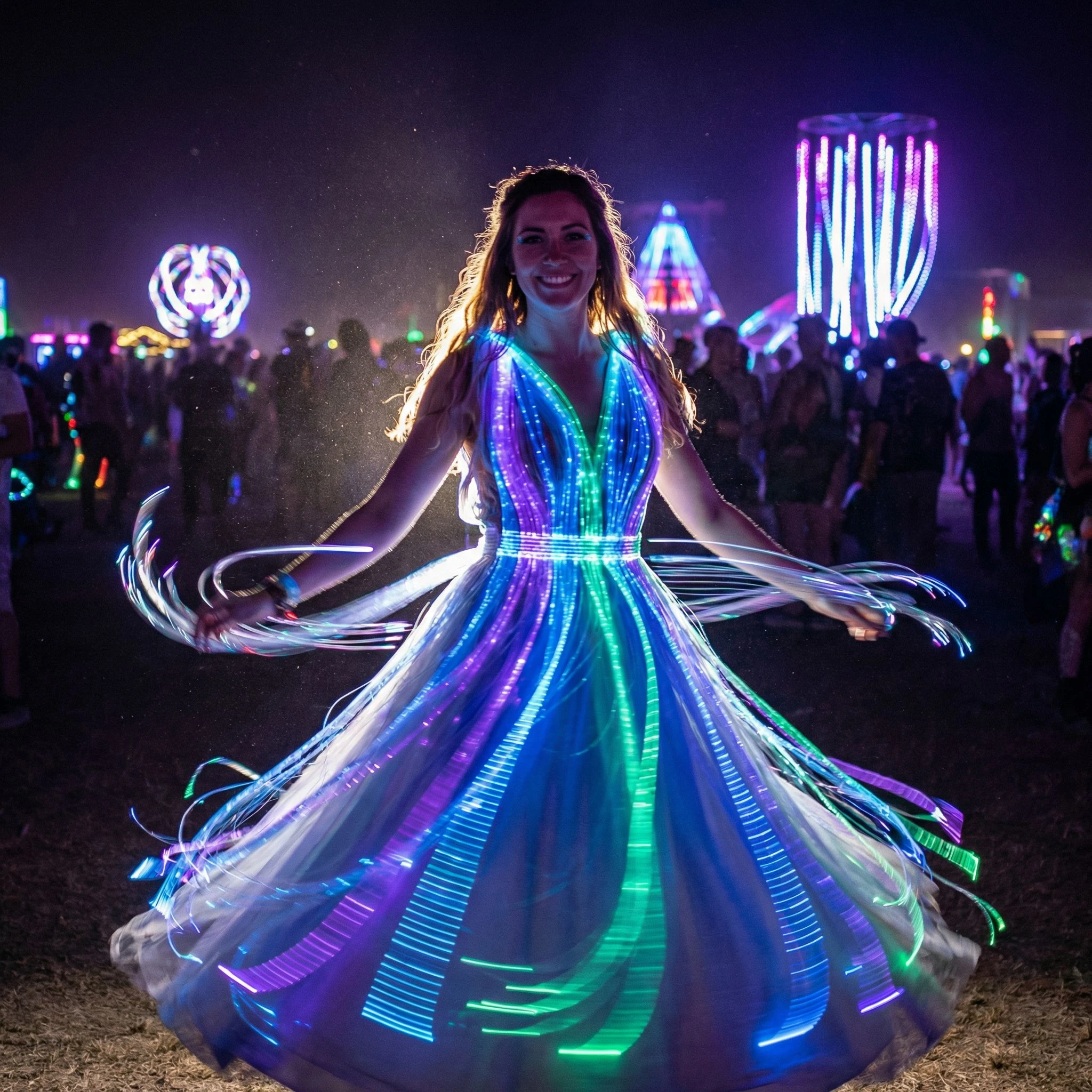 Повелительница неонового Фестиваля — Nano Banana Pro промт