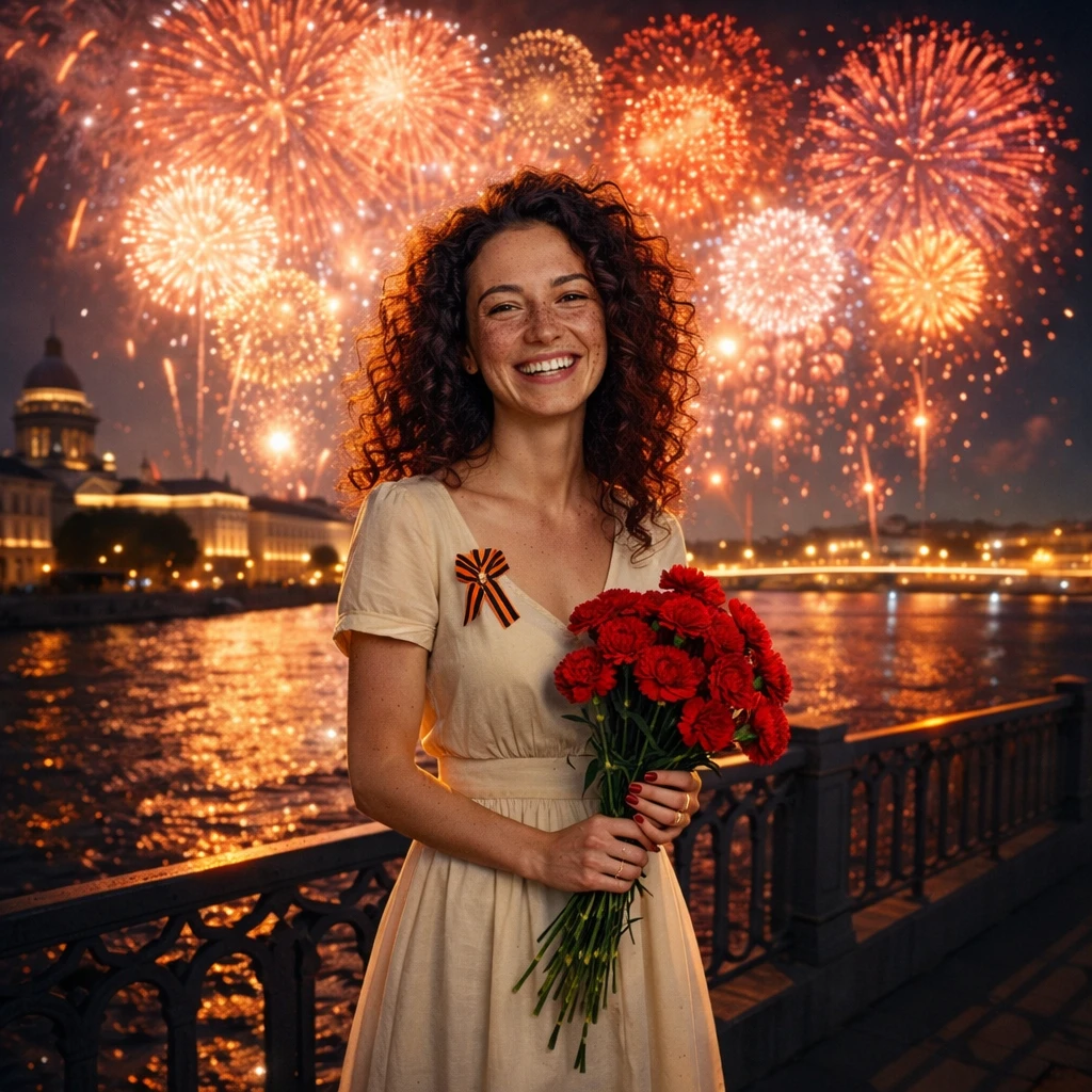 Праздничный салют на День Победы — GPT Image 1.5 промт