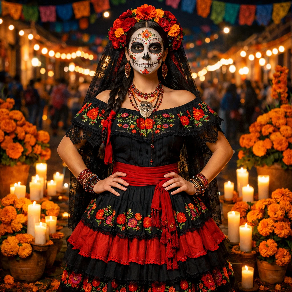Праздник Дня Мертвых в Мексике — GPT Image 1.5 промт