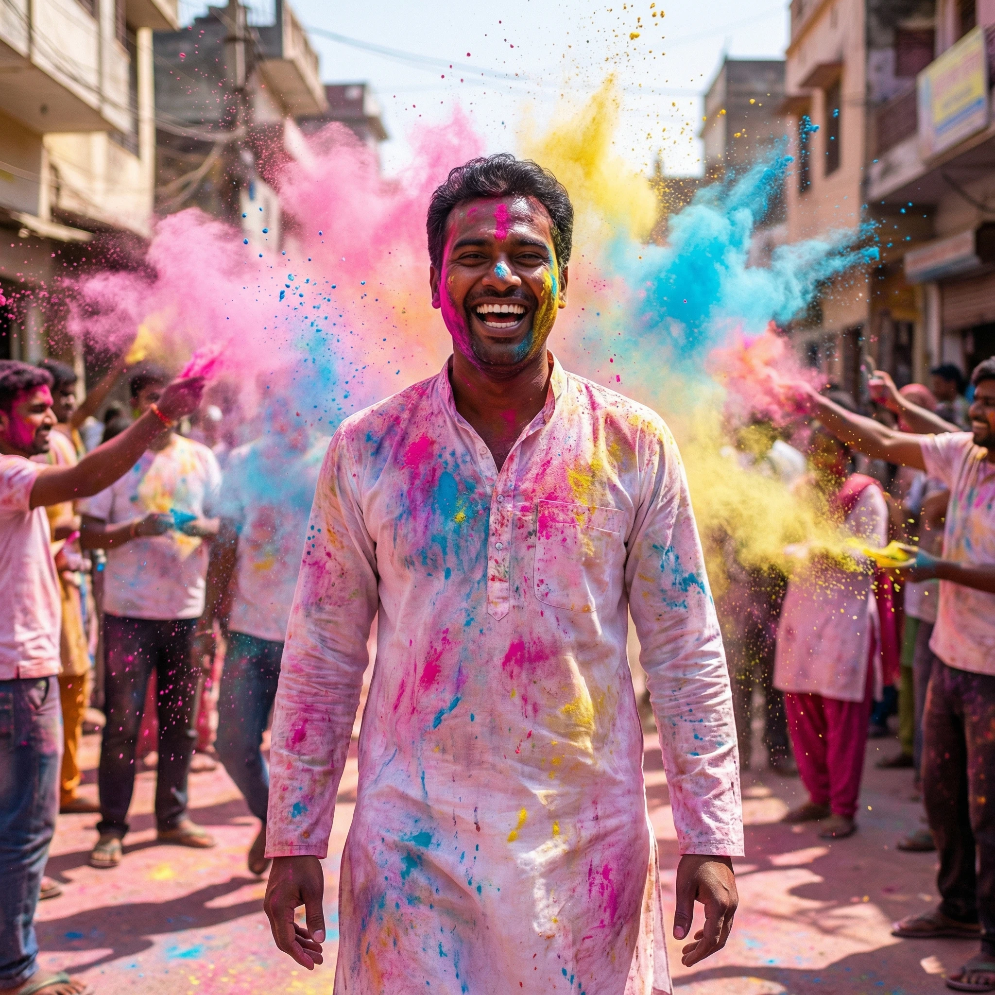 Праздник Холи в Индии — Nano Banana Pro промт