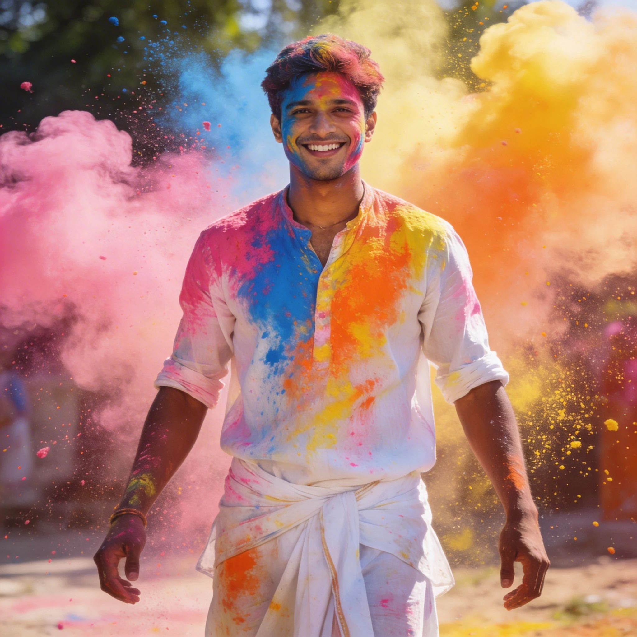 Праздник Холи: Взрыв красок — Seedream 4.5 промт
