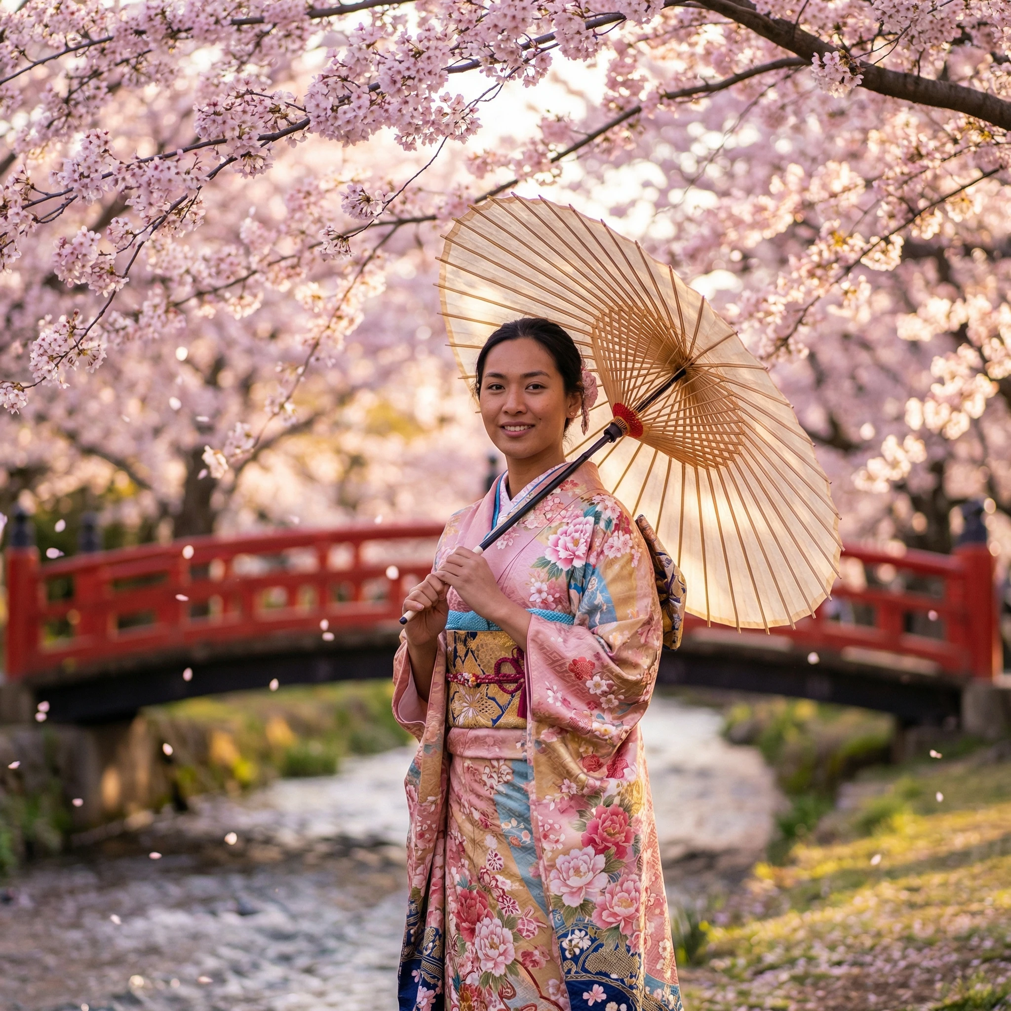 Праздник цветения сакуры в Киото — Nano Banana Pro промт