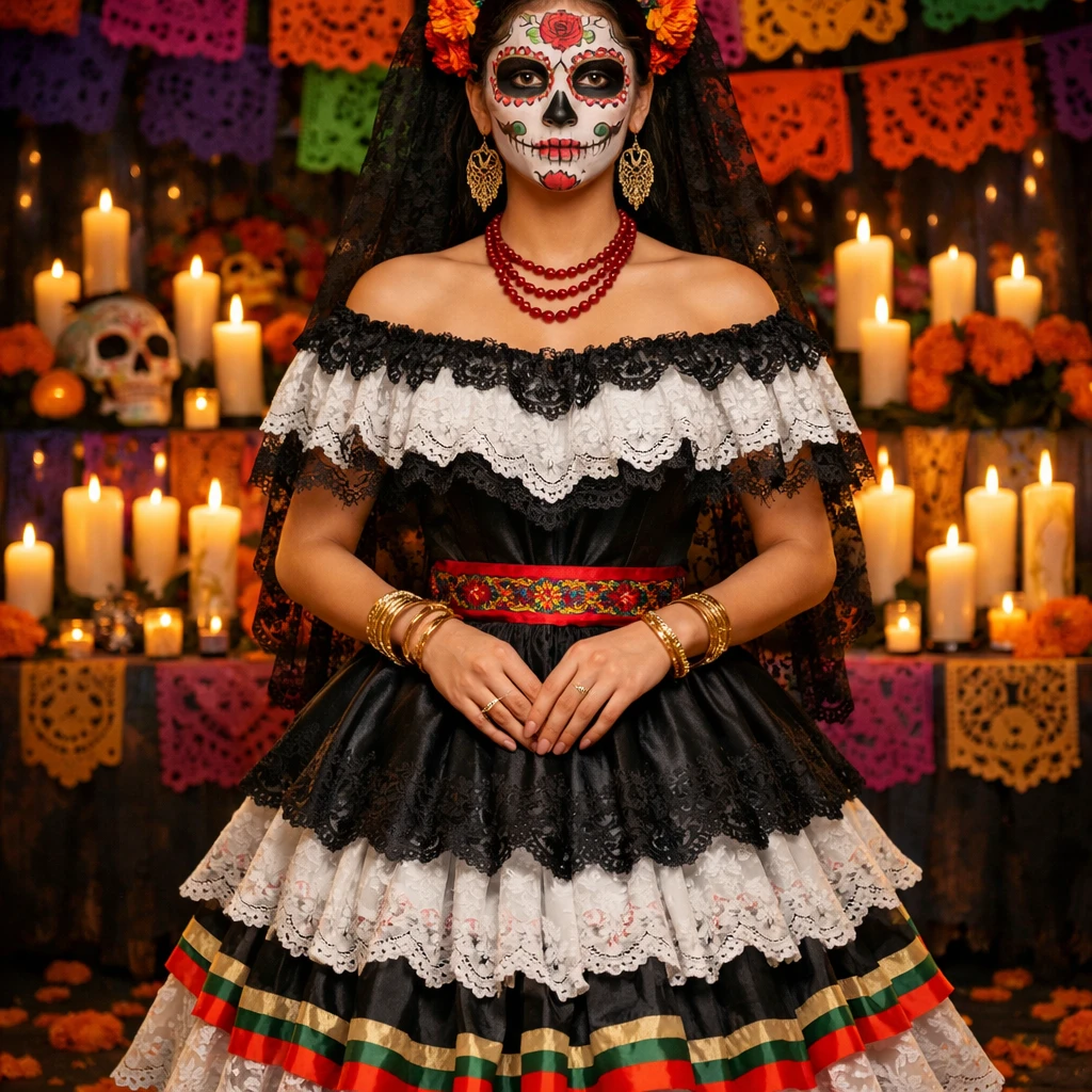 Праздник в стиле «Мексиканский День Мертвых» — GPT Image 1.5 промт