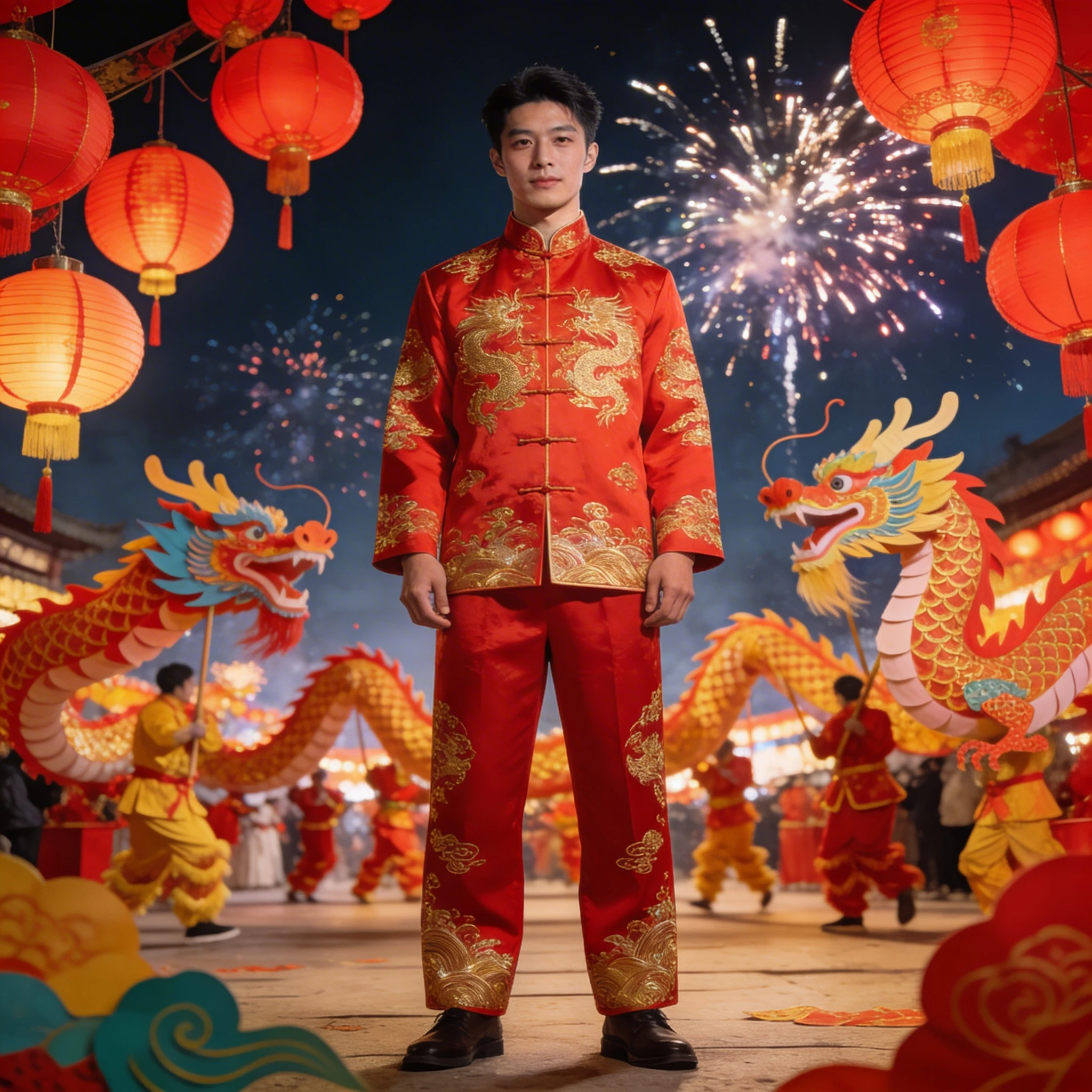 Празднование китайского Нового года — Seedream 4.5 промт