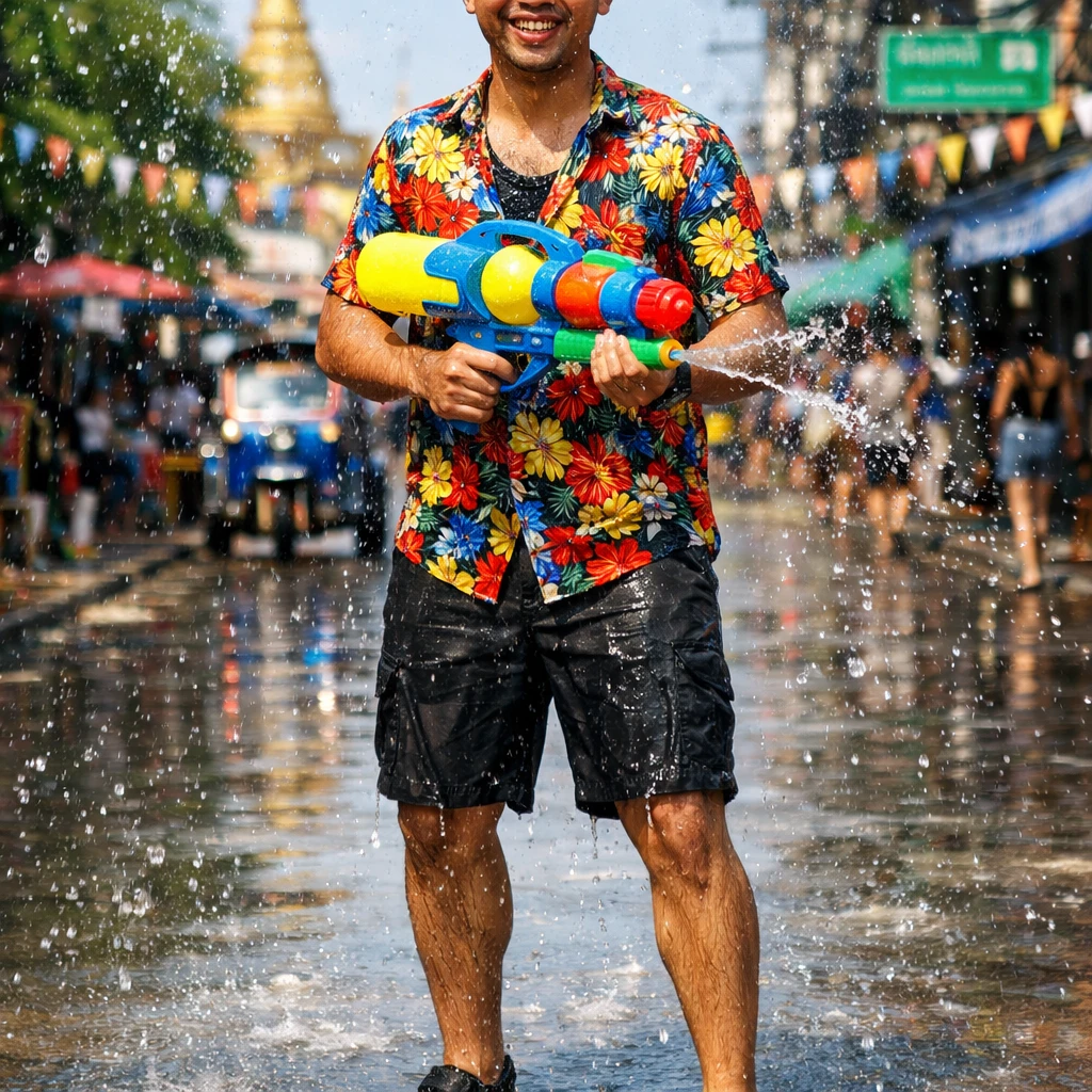 Празднование Тайского Нового Года (Сонгкран) — GPT Image 1.5 промт