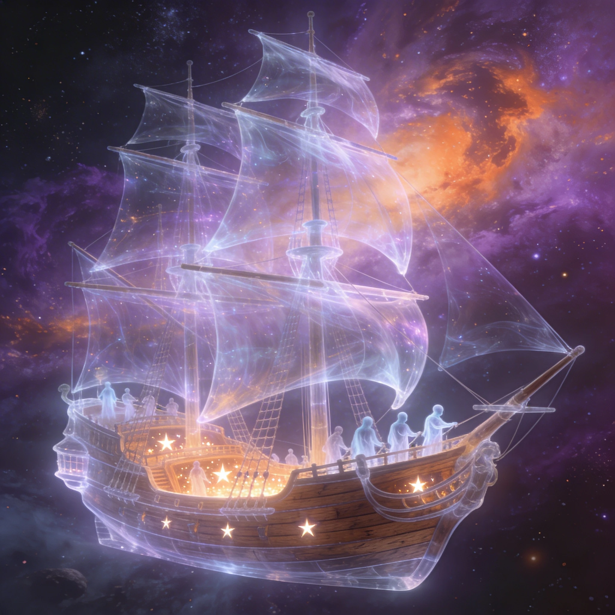 Призрачный корабль в туманности — Seedream 4.5 промт