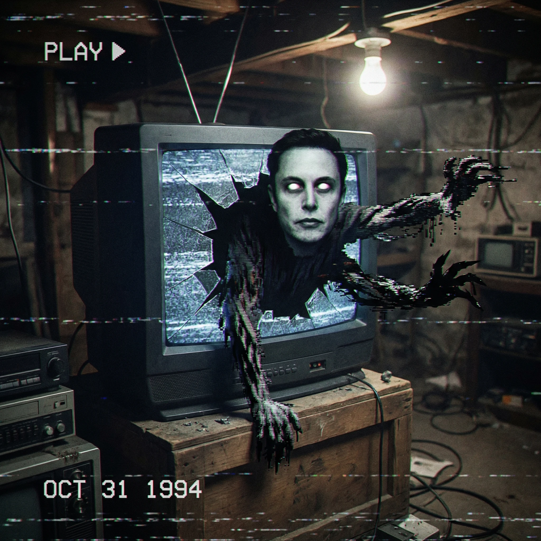 Призрак из старого телевизора — Nano Banana Pro промт