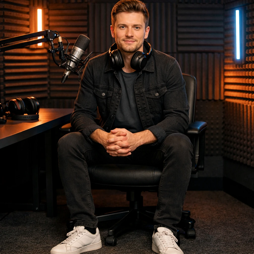 Профессиональный подкастер в студии — GPT Image 1.5 промт