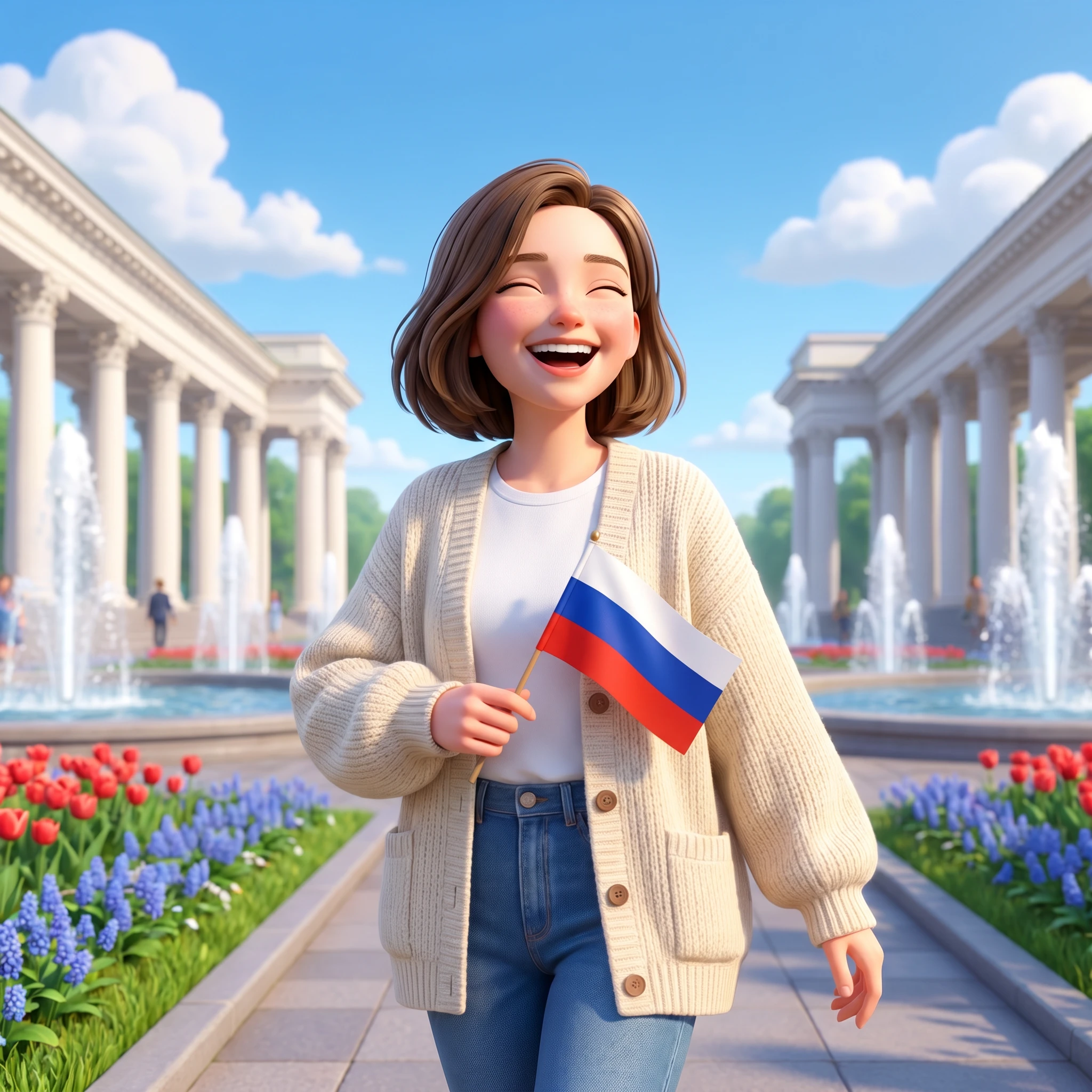 Прогулка по Парку Горького: День России — Nano Banana Pro промт