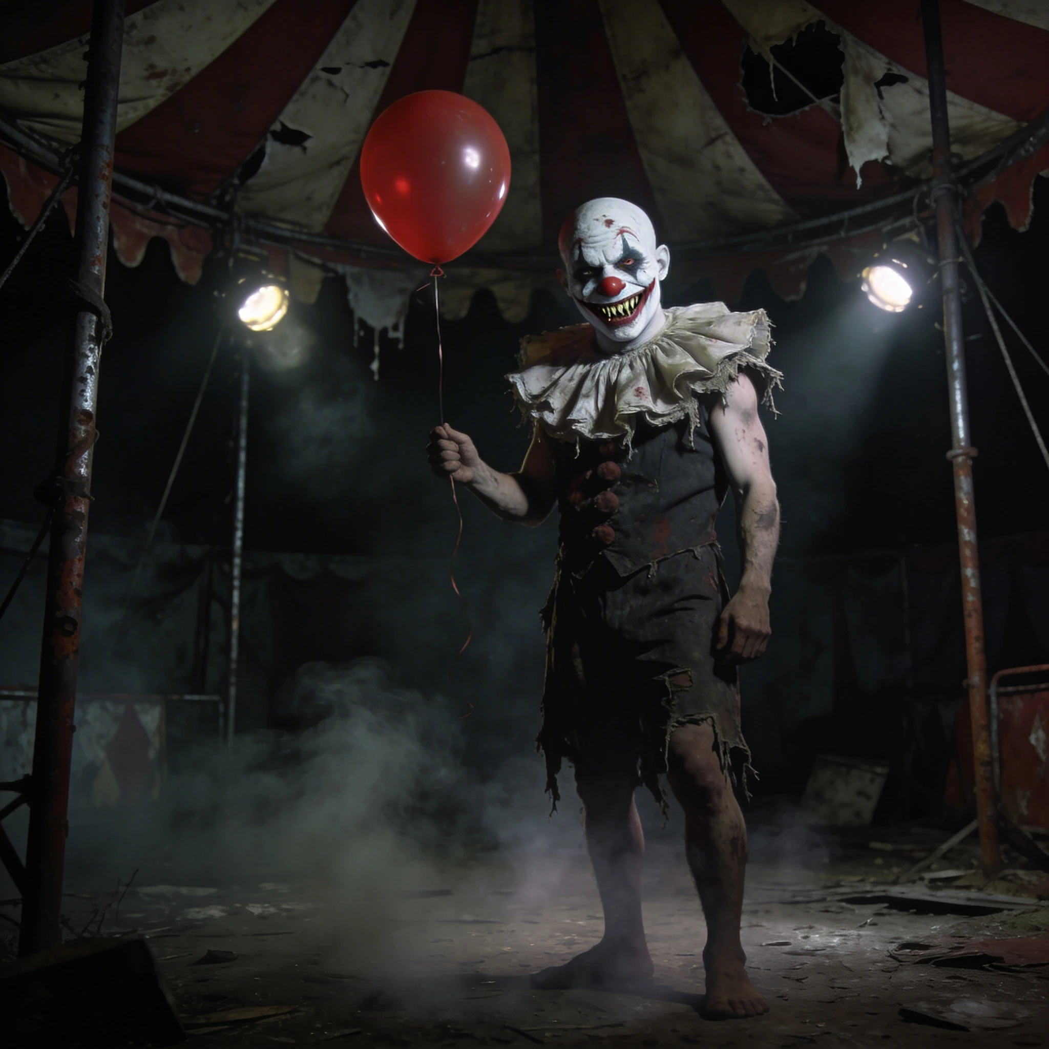 Проклятый цирковой клоун — Seedream 4.5 промт