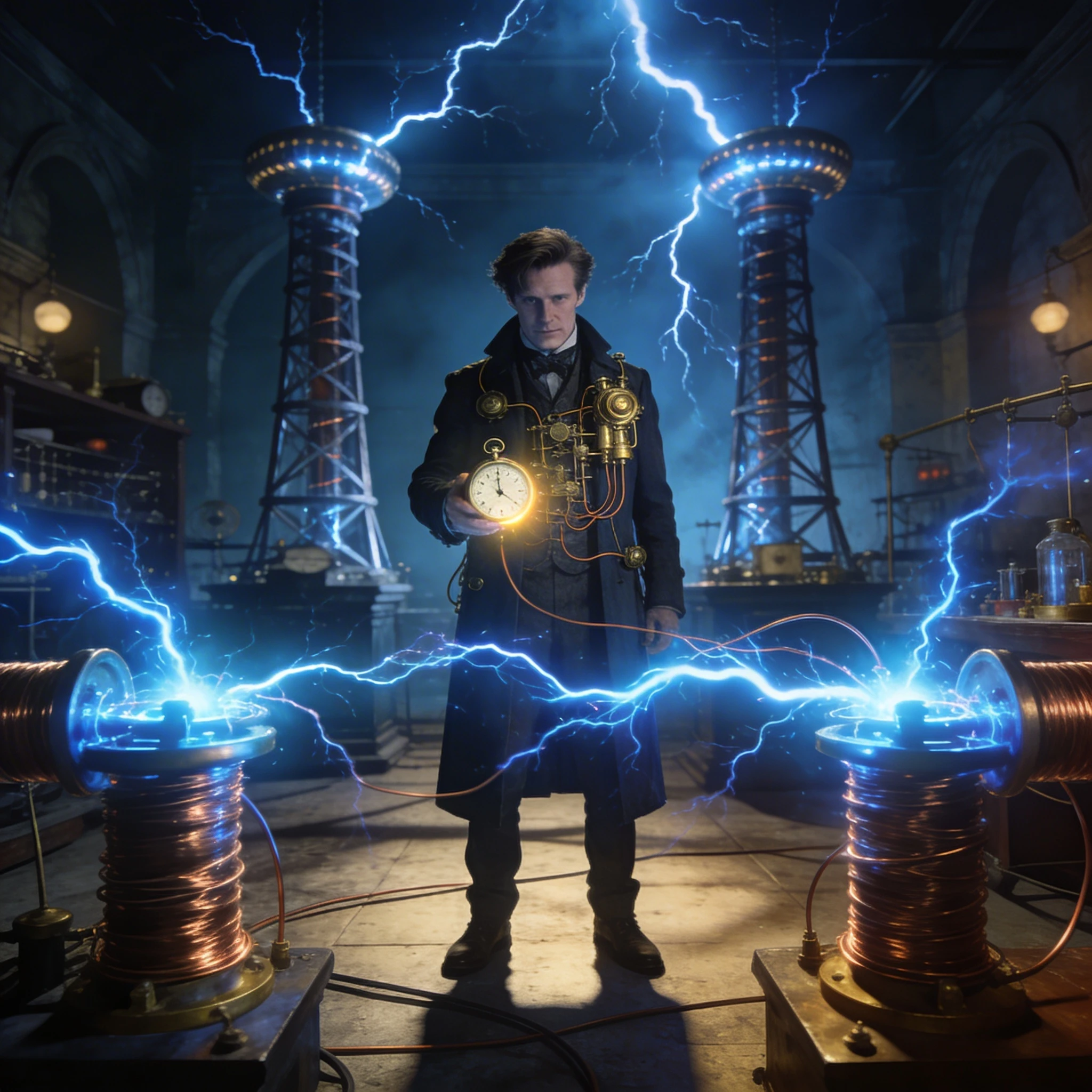 Путешественник во времени в стиле Теслапанк — Seedream 4.5 промт