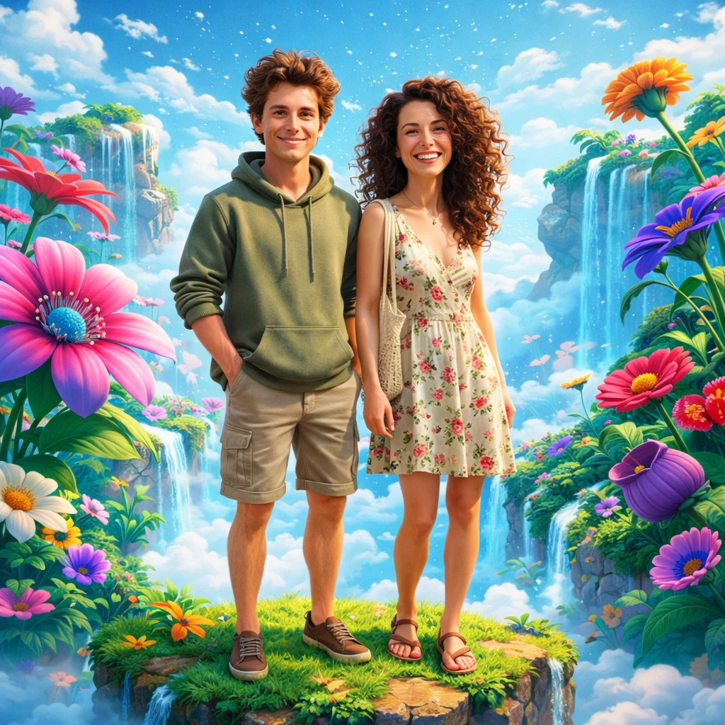 Путешественники на летучем острове — GPT Image 1.5 промт