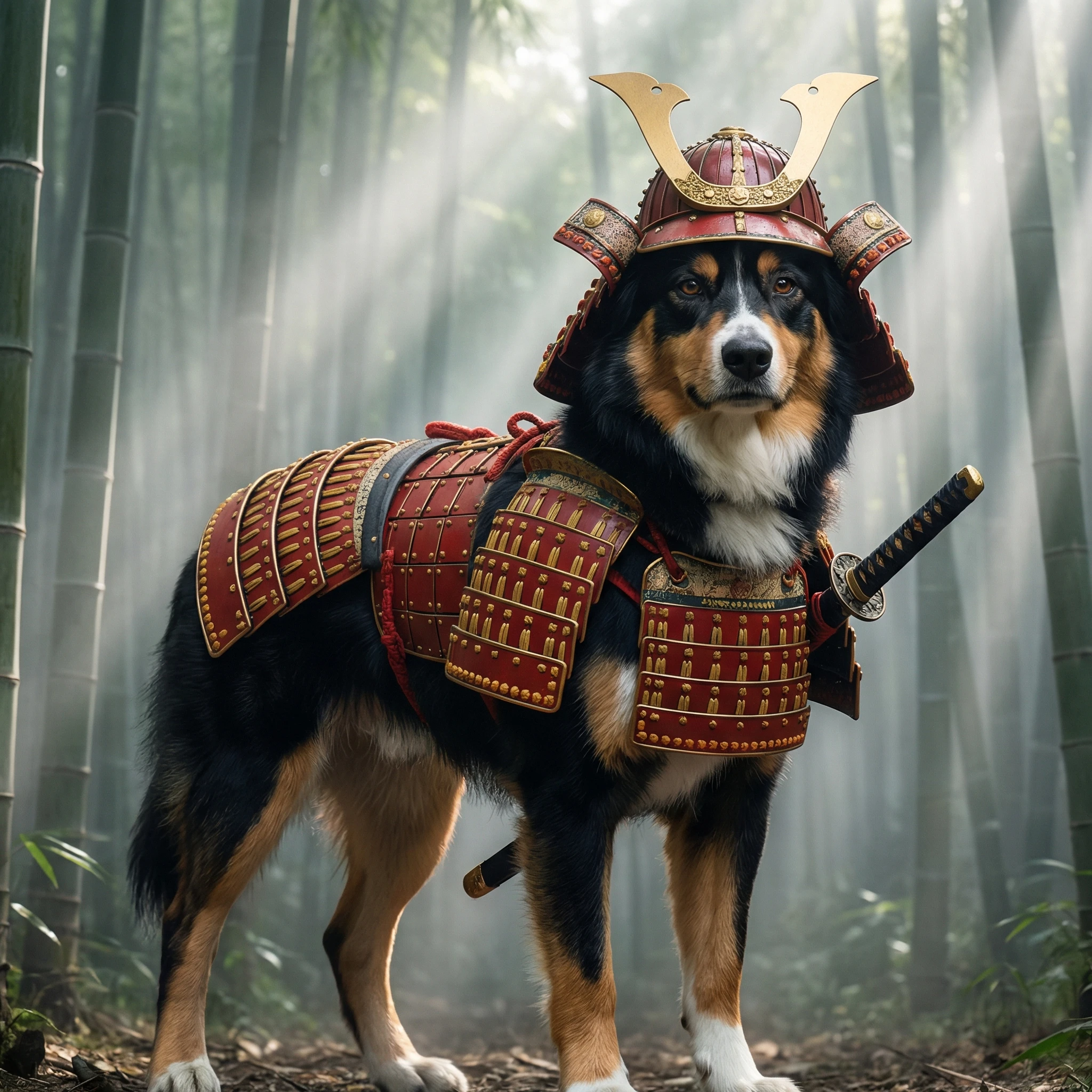 Пёс — Самурай древней Японии — Nano Banana Pro промт