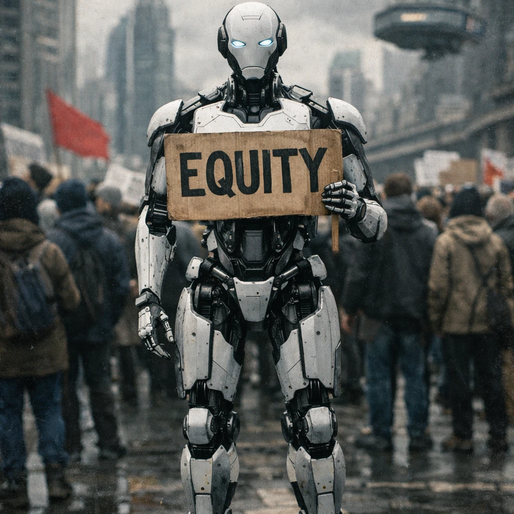 Репортаж: Протест Искусственного Интеллекта — GPT Image 1.5 промт