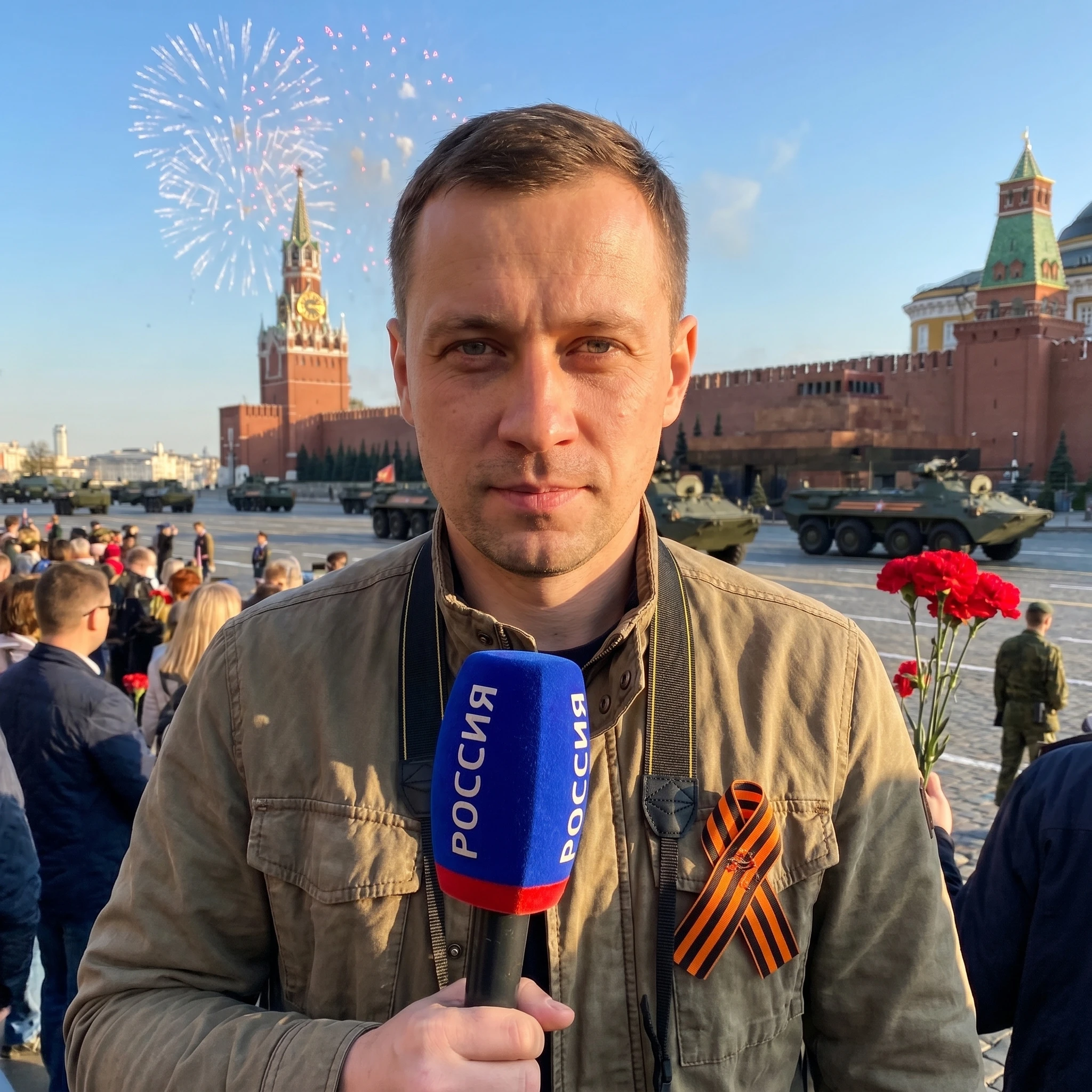 Репортер в День Победы — Nano Banana Pro промт