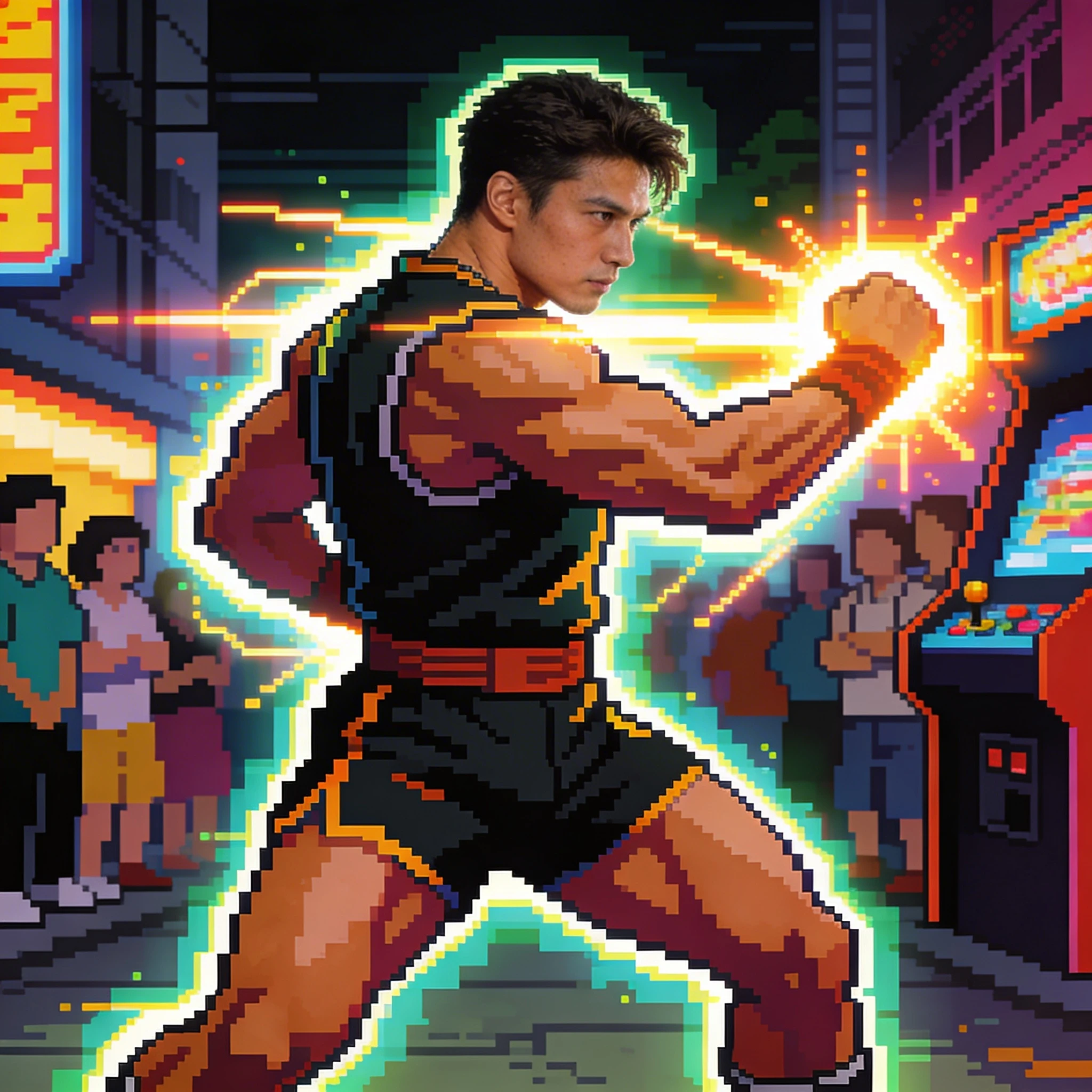 Ретро-игра 16-бит: Боец — Seedream 4.5 промт