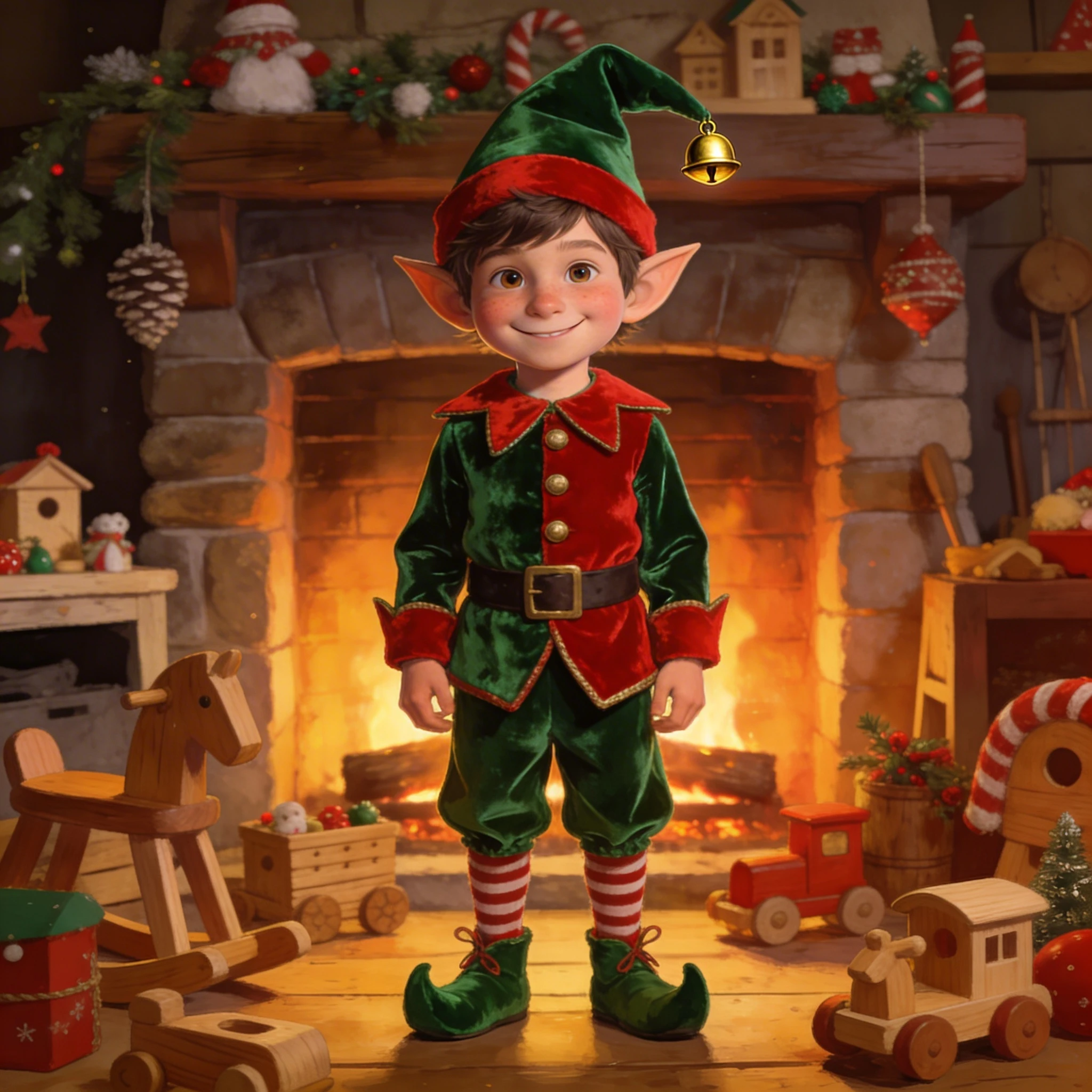 Рождественский эльф-помощник — Seedream 4.5 промт