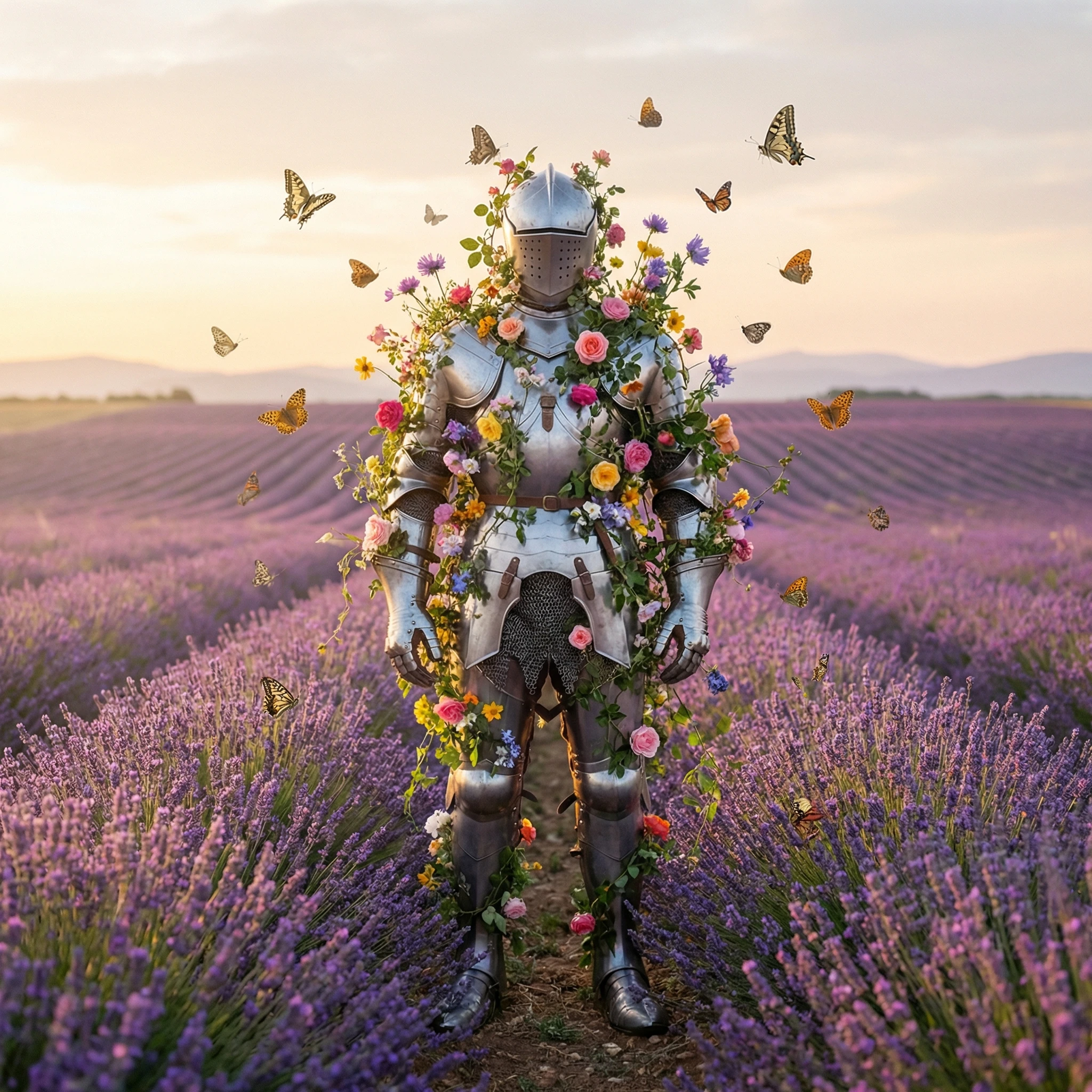 Рыцарь цветочных полей — Nano Banana Pro промт