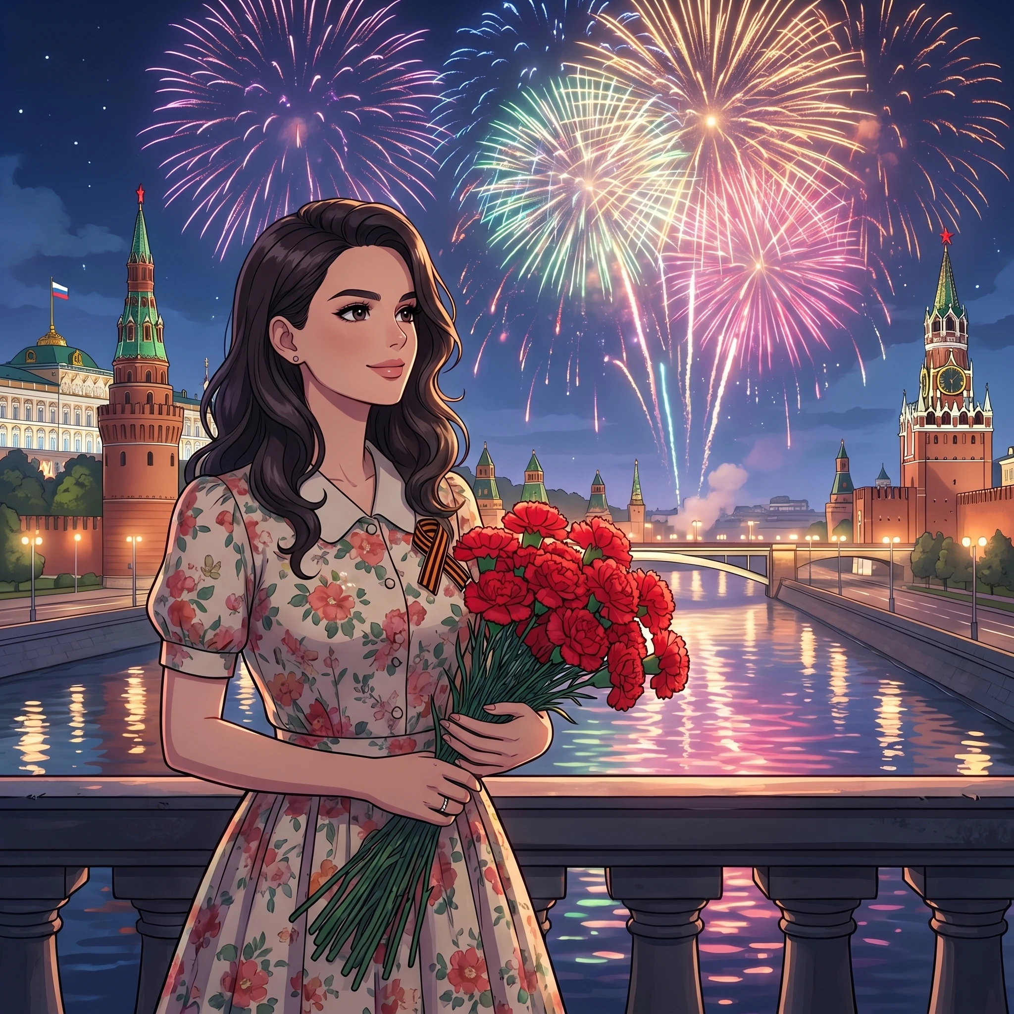 Салют Победы: Аниме Арт — Nano Banana Pro промт