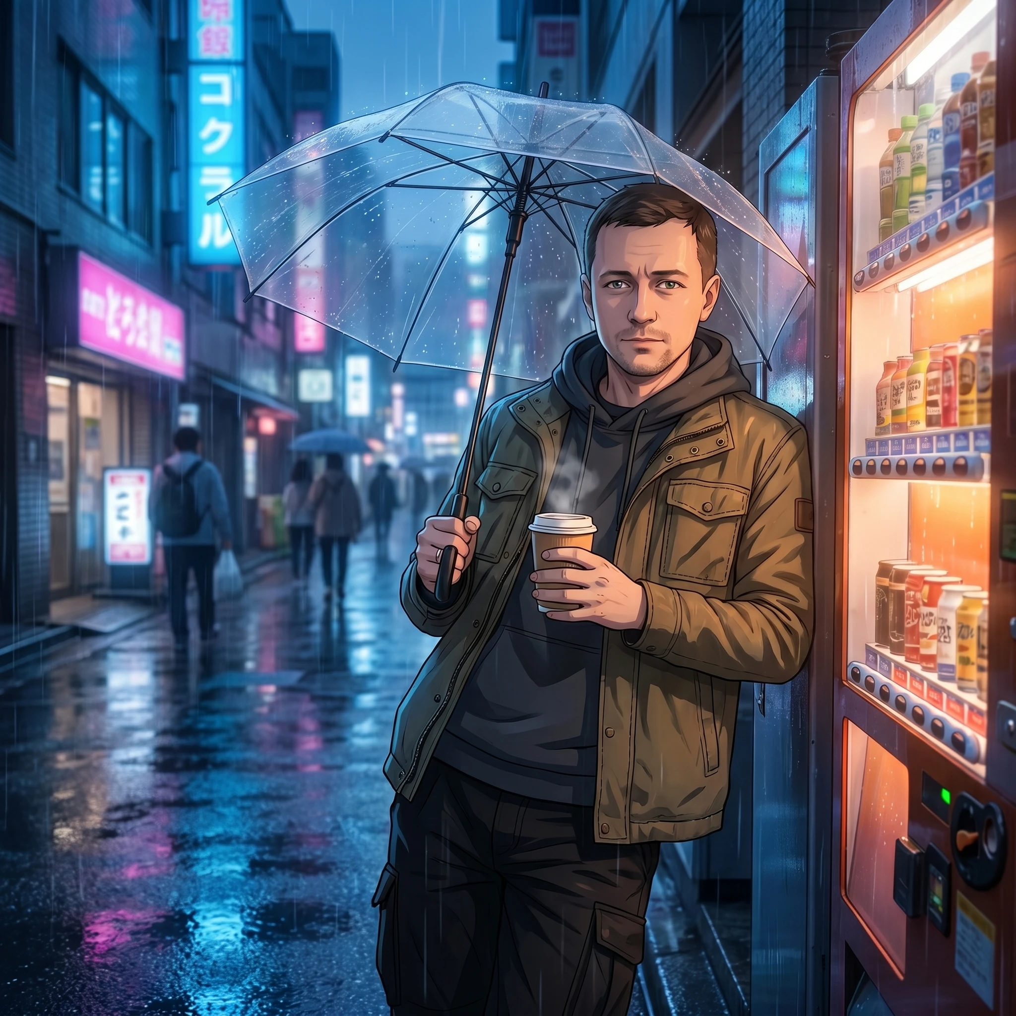 Сэйнэн: Дождливый вечер в Токио — Nano Banana Pro промт