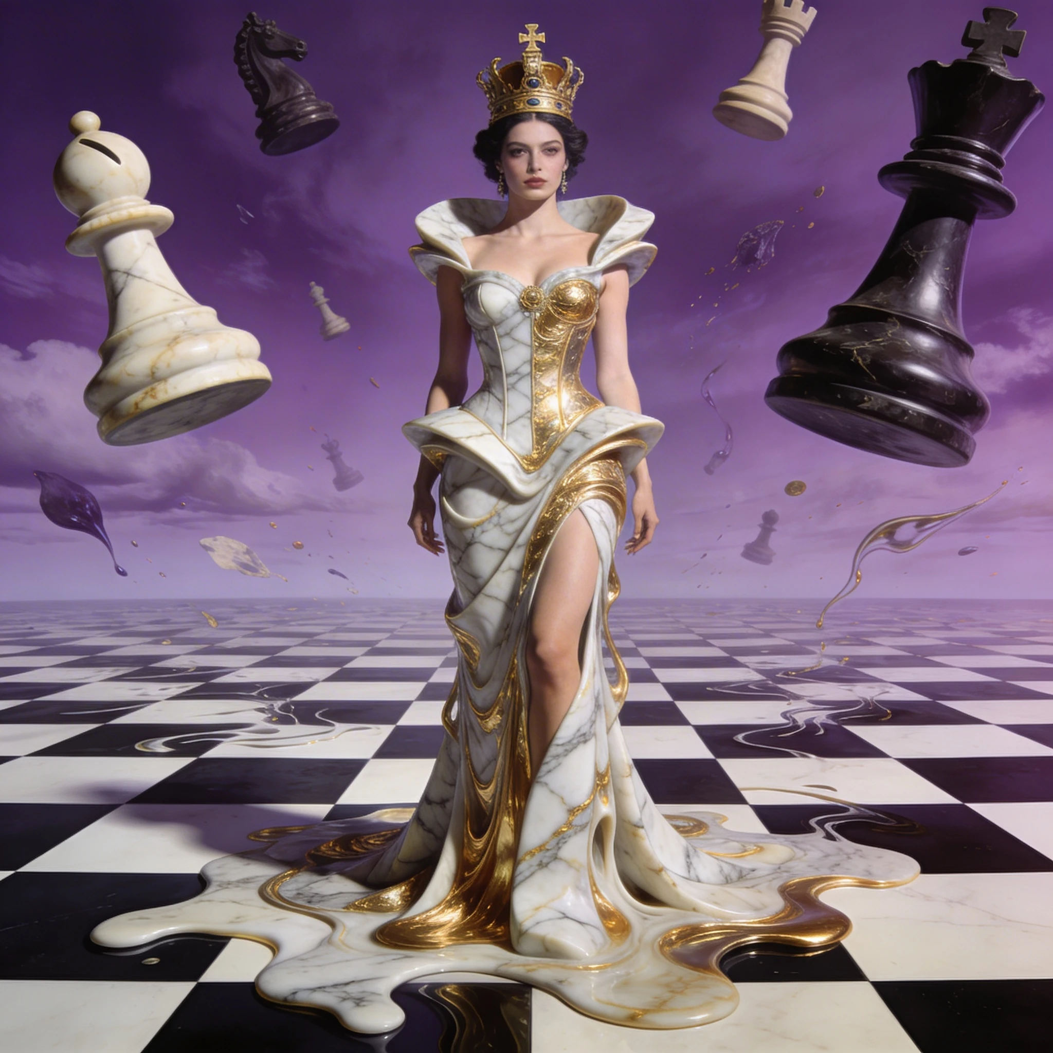 Шахматная королева в стиле сюрреализма — Seedream 4.5 промт