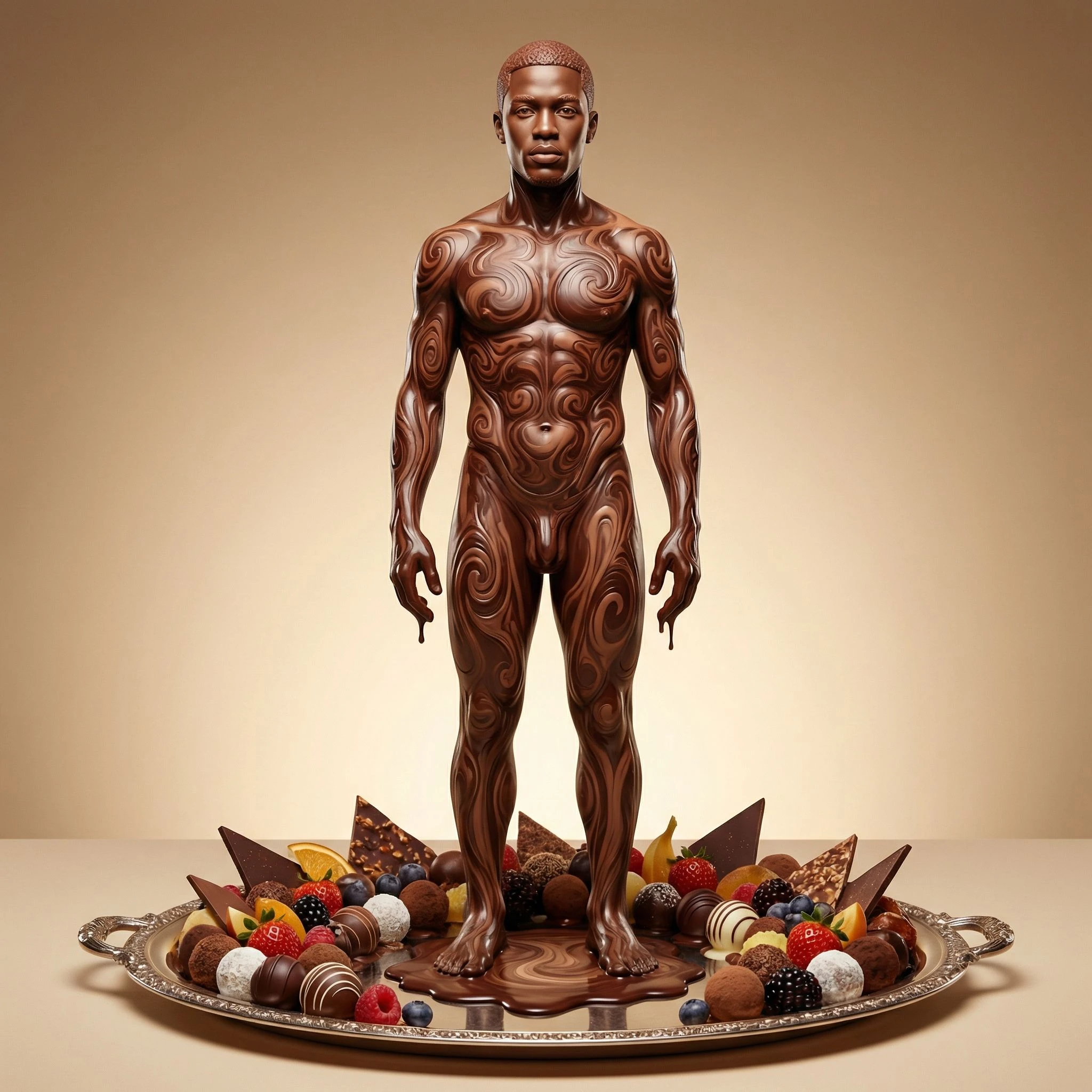 Шоколадная скульптура — Nano Banana Pro промт