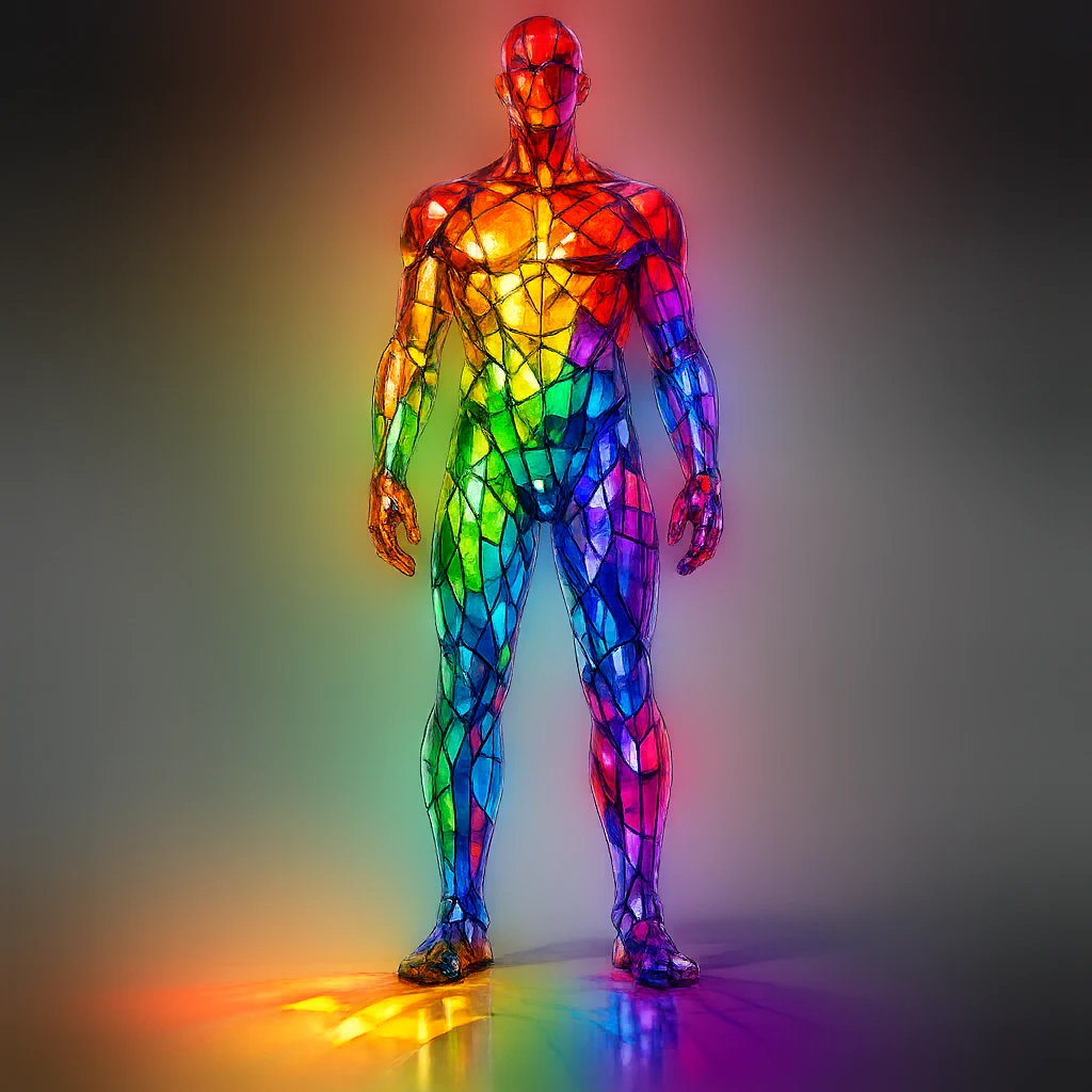 Статуя из цветного стекла — GPT Image 1.5 промт