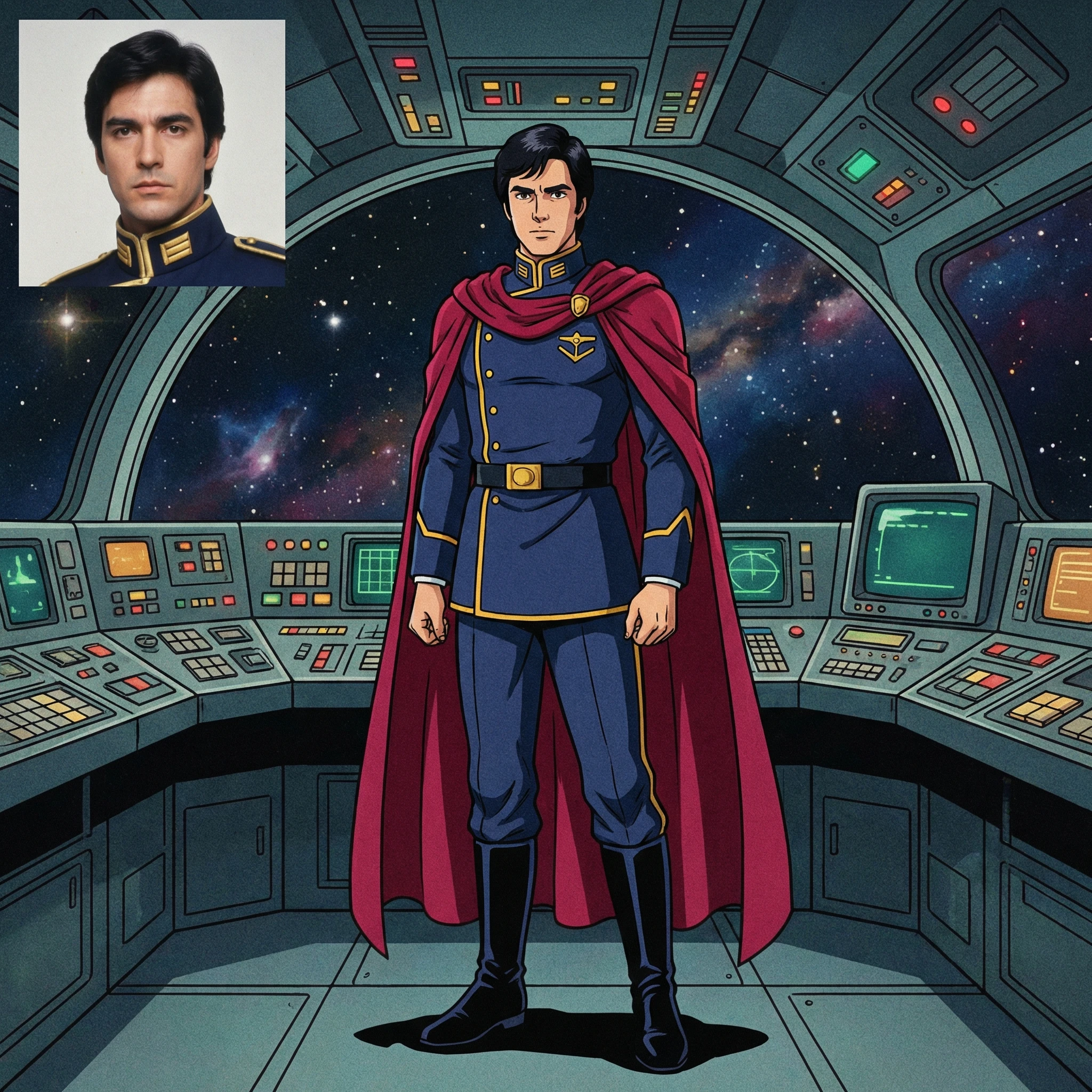 Стиль аниме 80-х: Космический пират — Nano Banana Pro промт