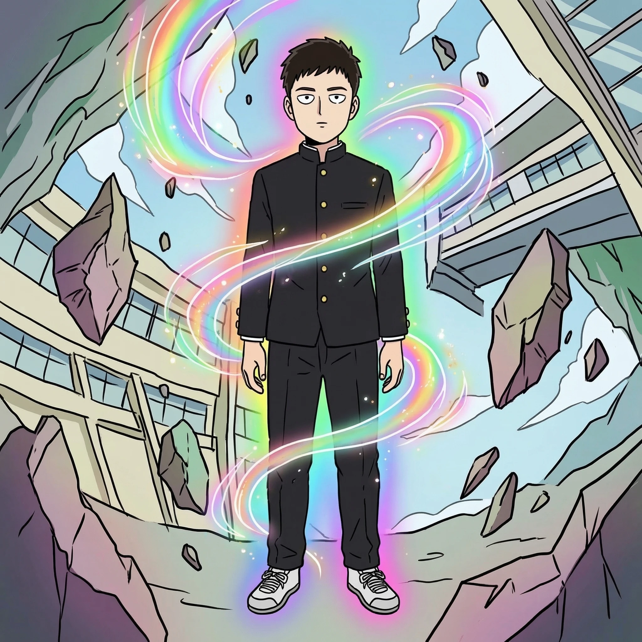 Стиль аниме Mob Psycho 100 — Nano Banana Pro промт