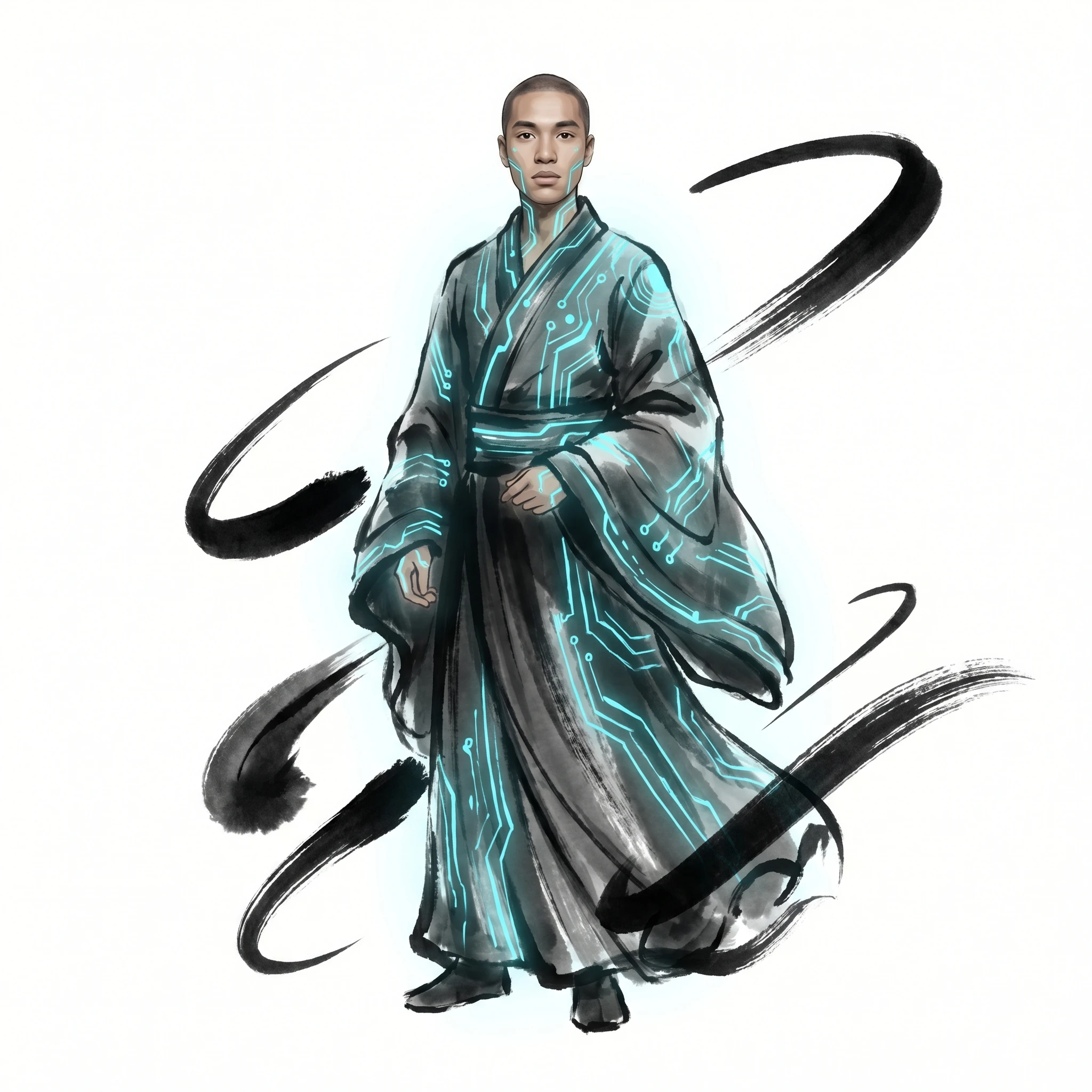 Стиль «Кибер-Дзен» (Cyber-Zen Art Style) — Nano Banana Pro промт