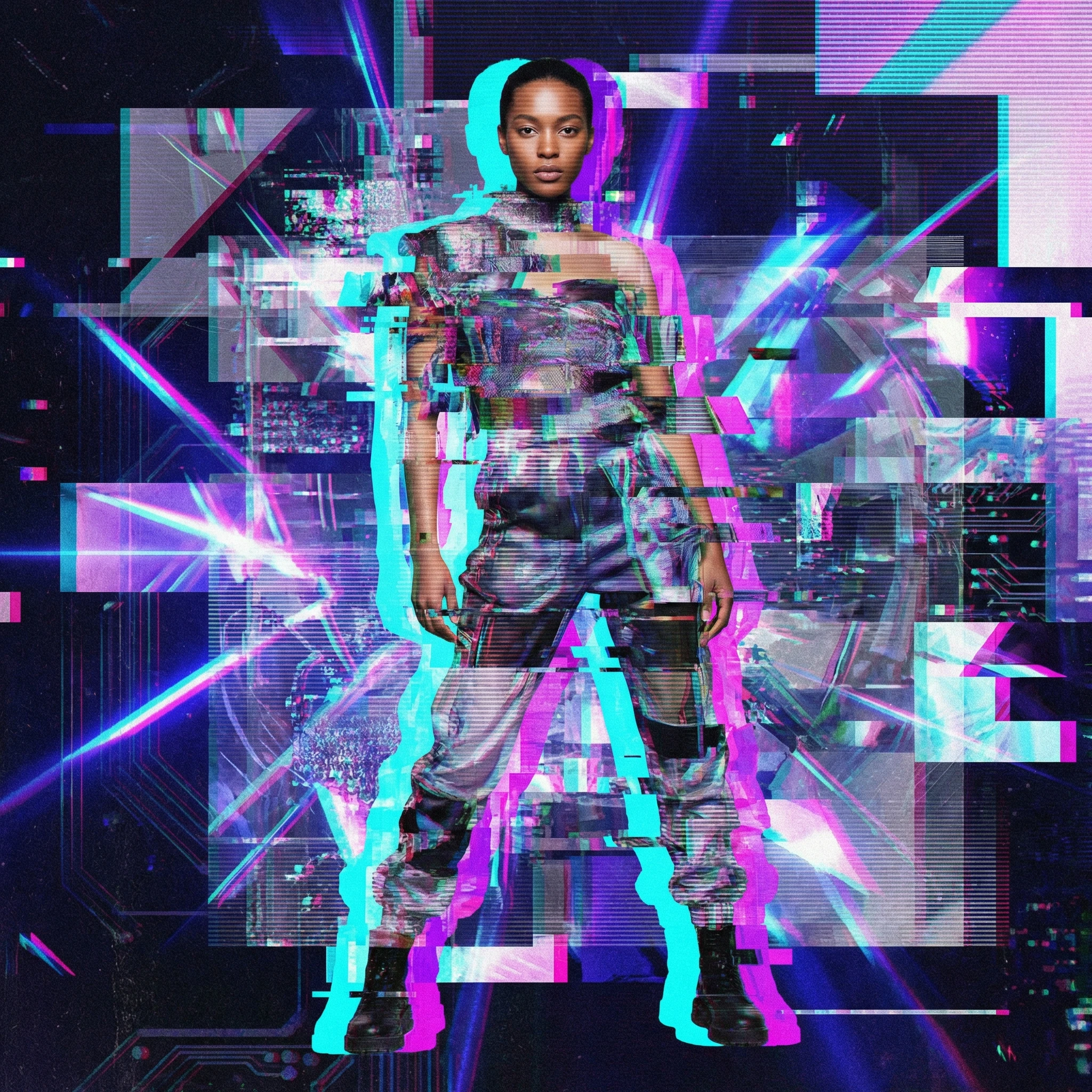 Стиль «Кибер-Трэш» Глитч-арт — Nano Banana Pro промт