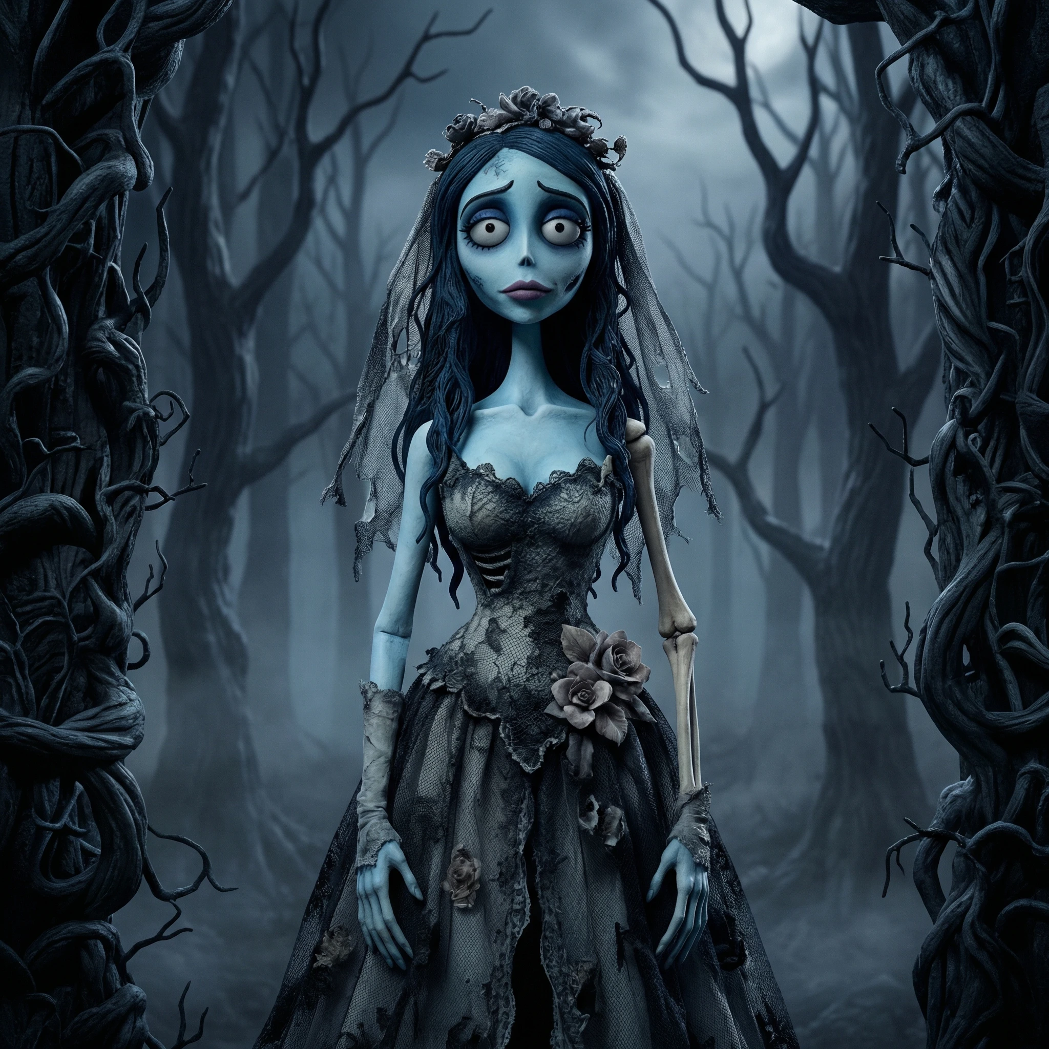 Стиль мультфильма «Труп невесты» — Nano Banana Pro промт