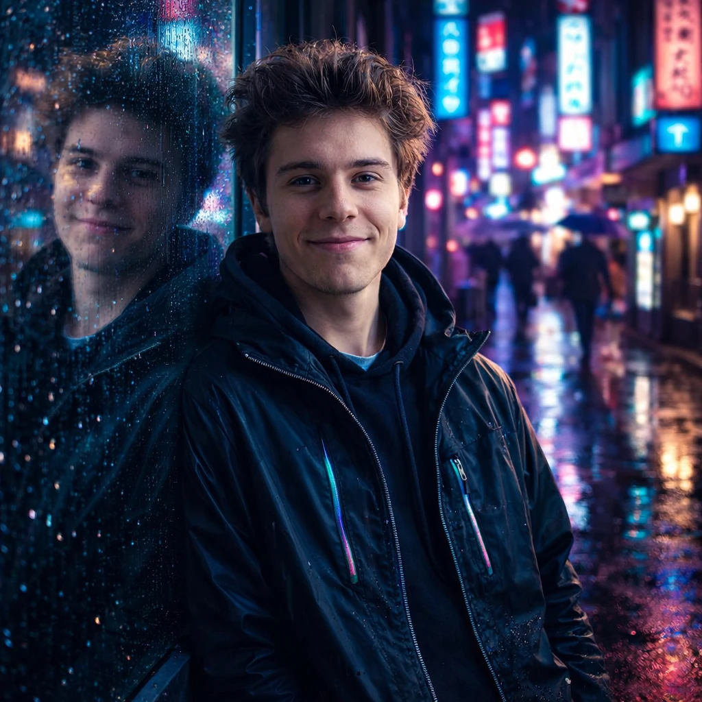 Стиль: Неоновый Дождь — GPT Image 1.5 промт