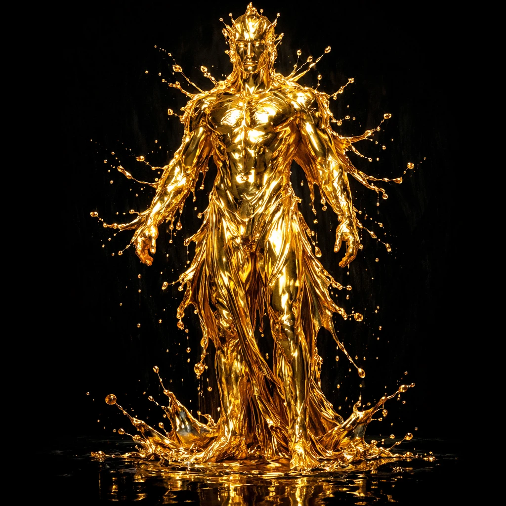 Стиль: Скульптура из текучего золота — GPT Image 1.5 промт