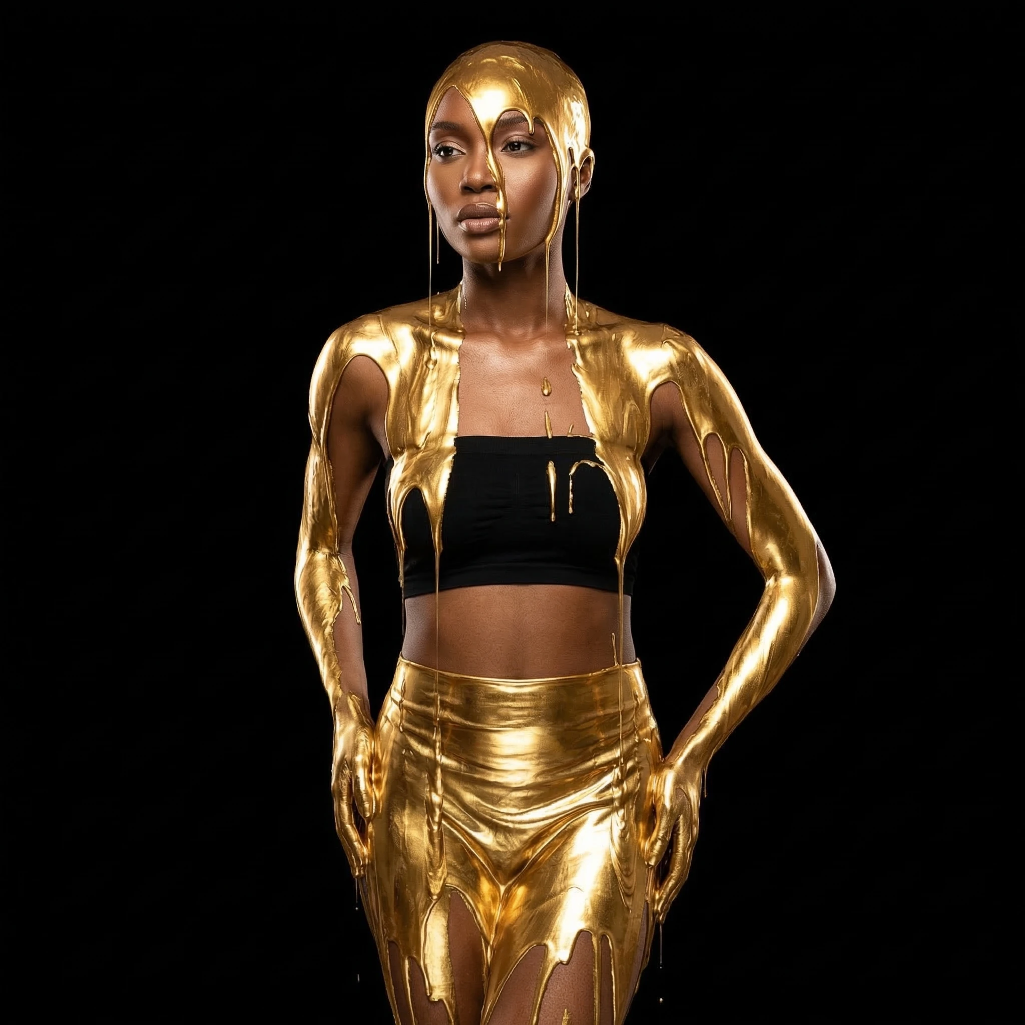 Стиль «Стекающее золото» — Nano Banana Pro промт