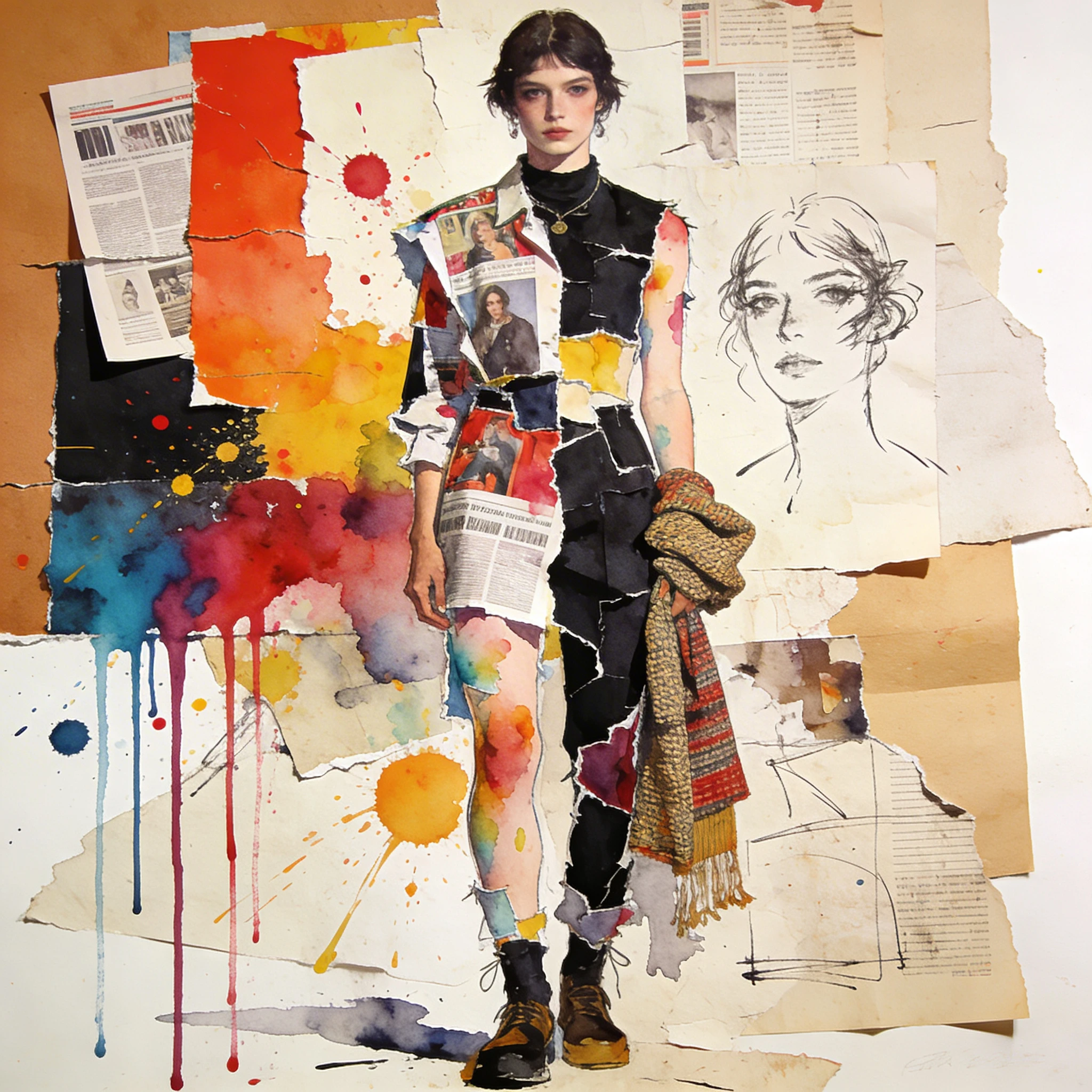 Стиль Текстурного Коллажа — Seedream 4.5 промт