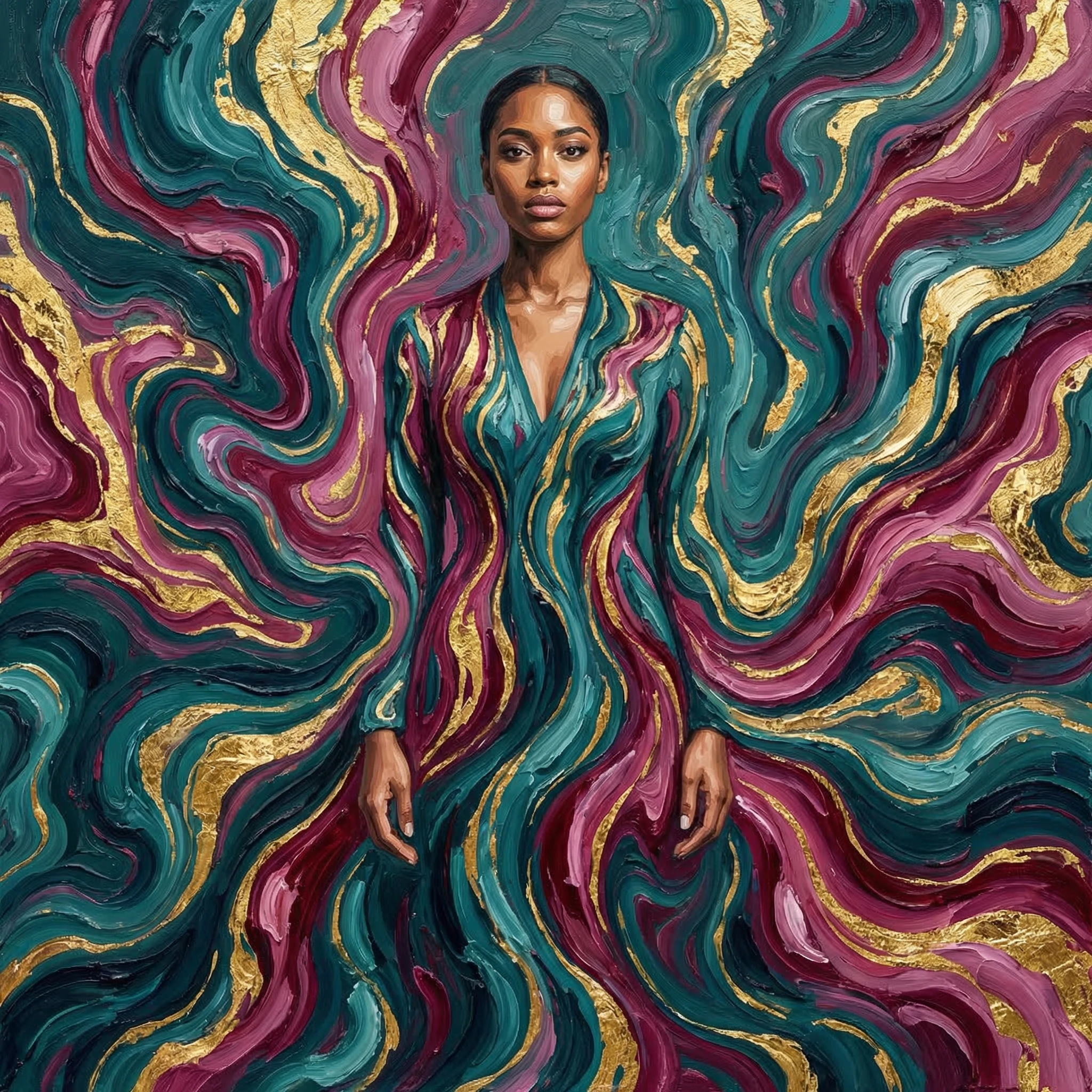 Стиль живописи 'Жидкий Мрамор' — Nano Banana Pro промт