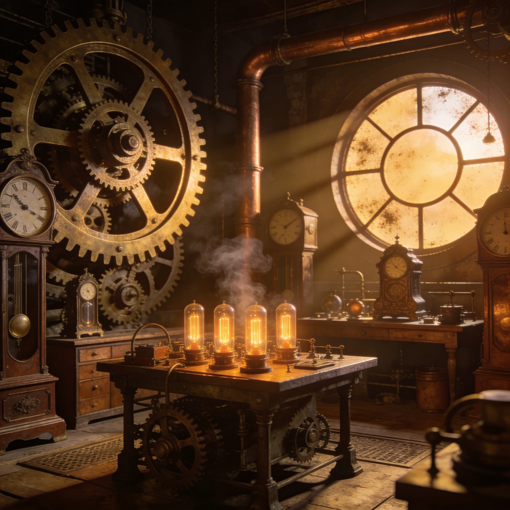 Стимпанк-лаборатория часового мастера — Seedream 4.5 промт