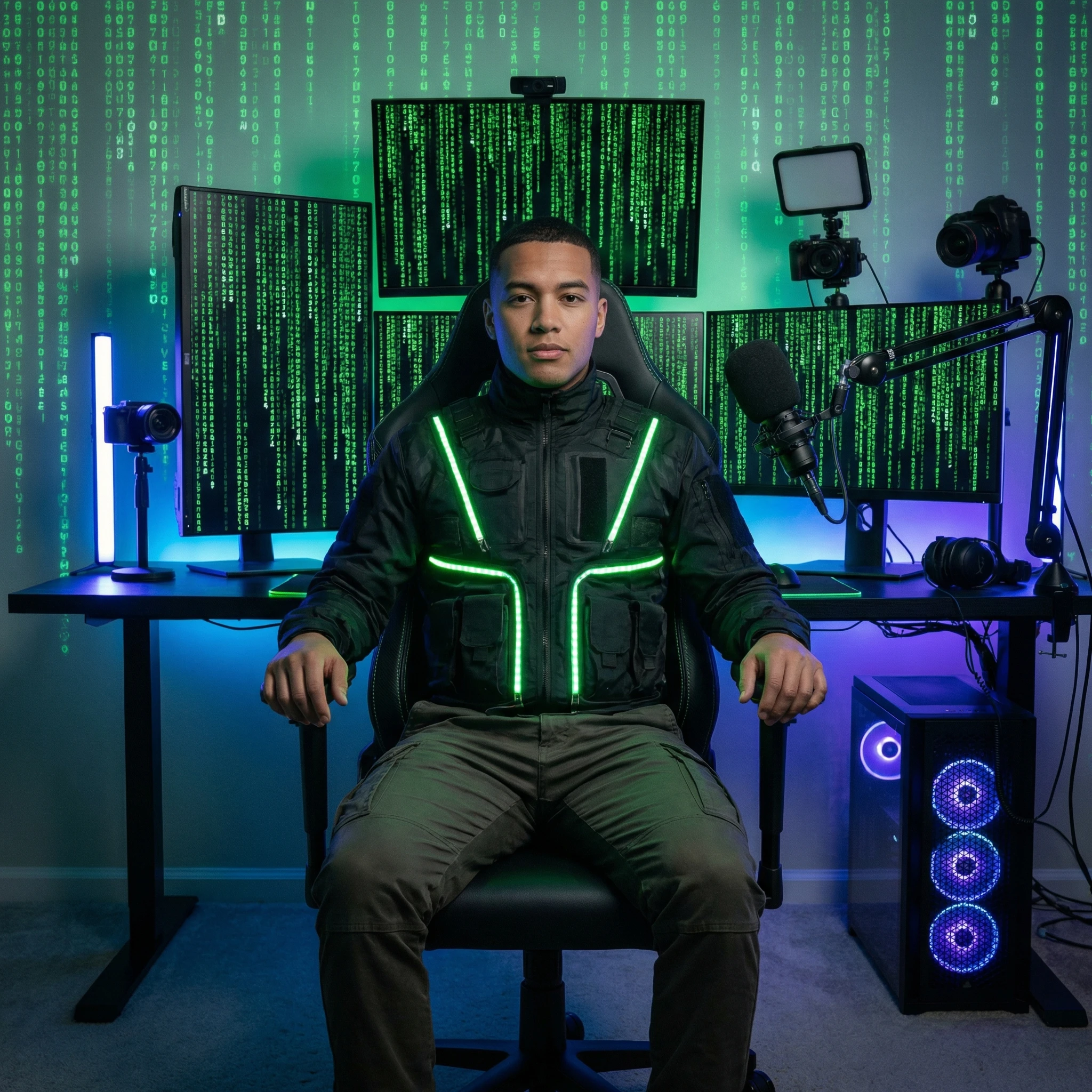 Стример из Матрицы — Nano Banana Pro промт