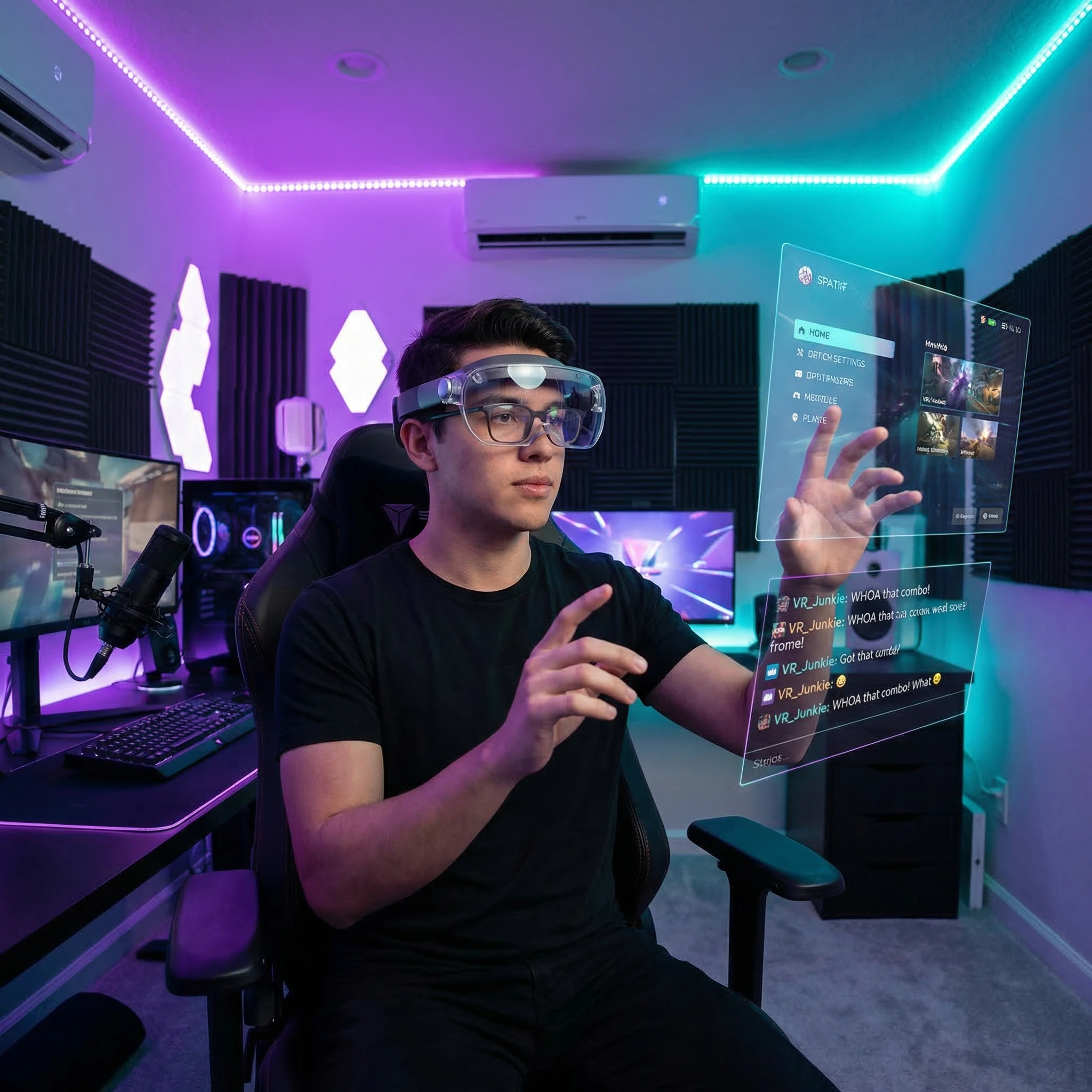 Стример виртуальной реальности — Nano Banana Pro промт